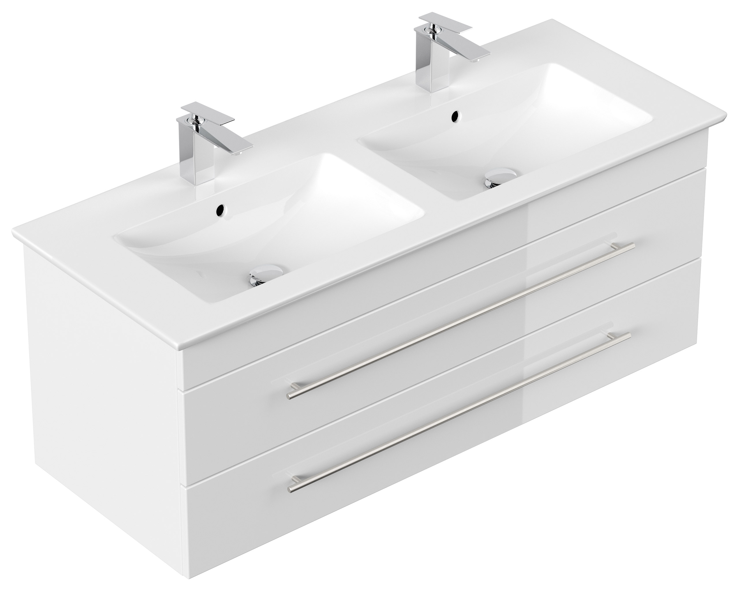 Badmöbel mit Villeroy & Boch Venticello Waschbecken 130 cm Doppel Weiss