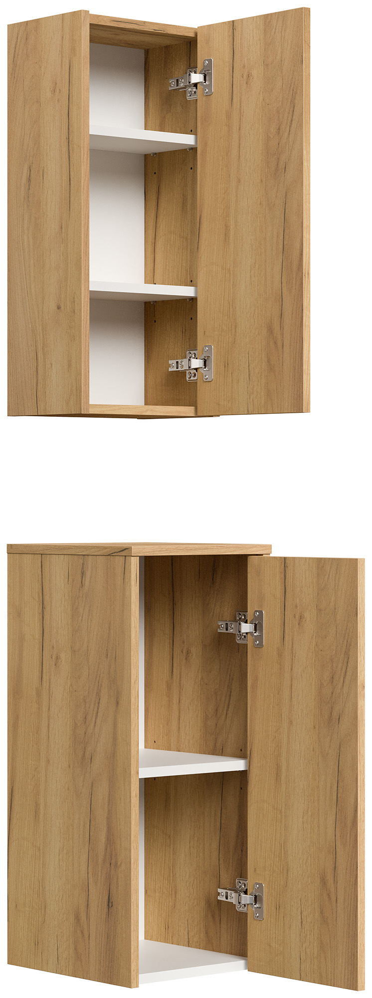 Badschrank 2er Set Taifun zur Wandmontage eiche gold