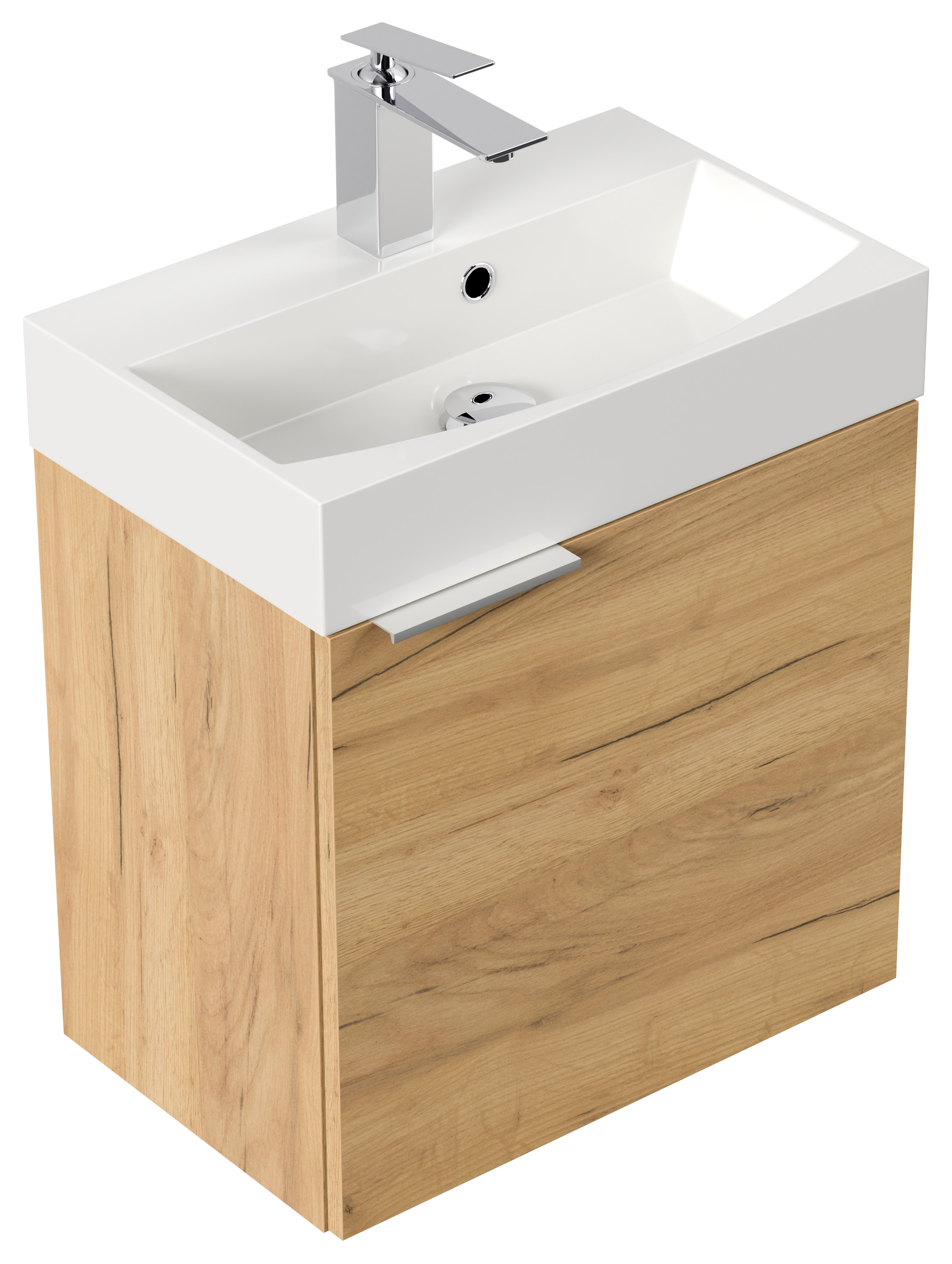 Gäste WC Badmöbel Kubus Slimline 50cm SoftClose eiche gold
