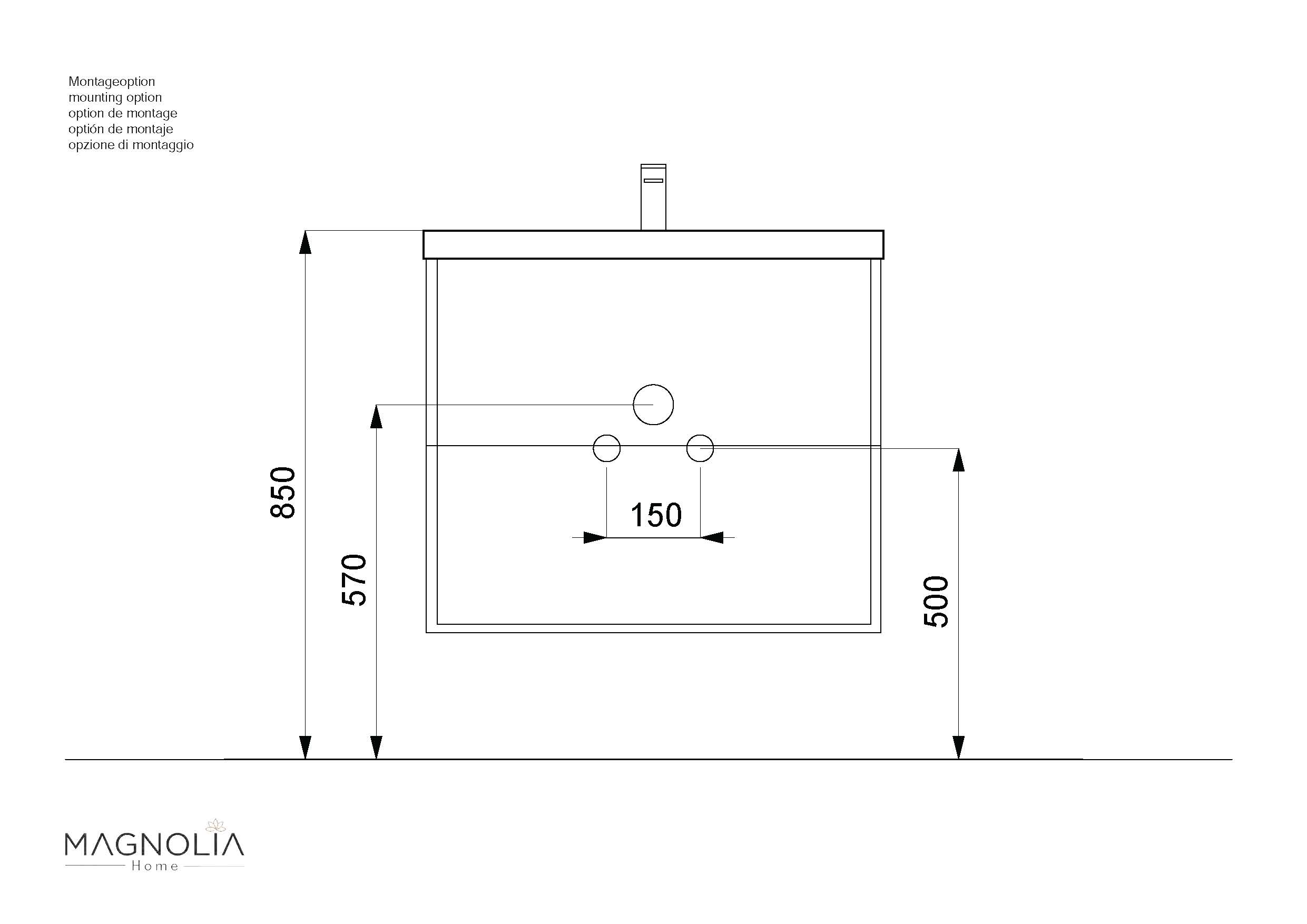 Badmöbel Mars 700 2-teilig mit LED Spiegel SlimLine SoftClose beton