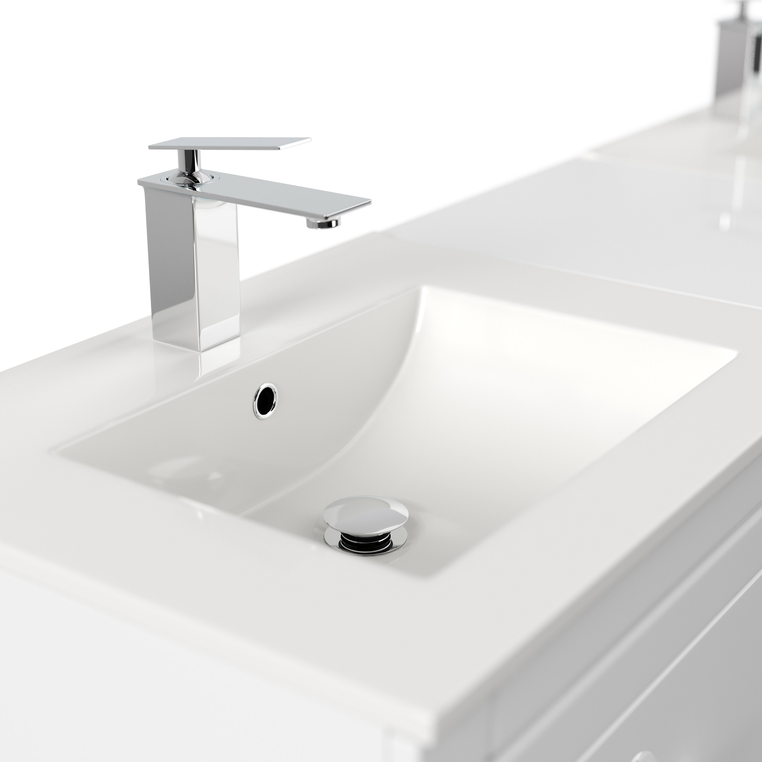 Stand Badmöbel Cosmo Klassik SoftClose weiss hochglanz