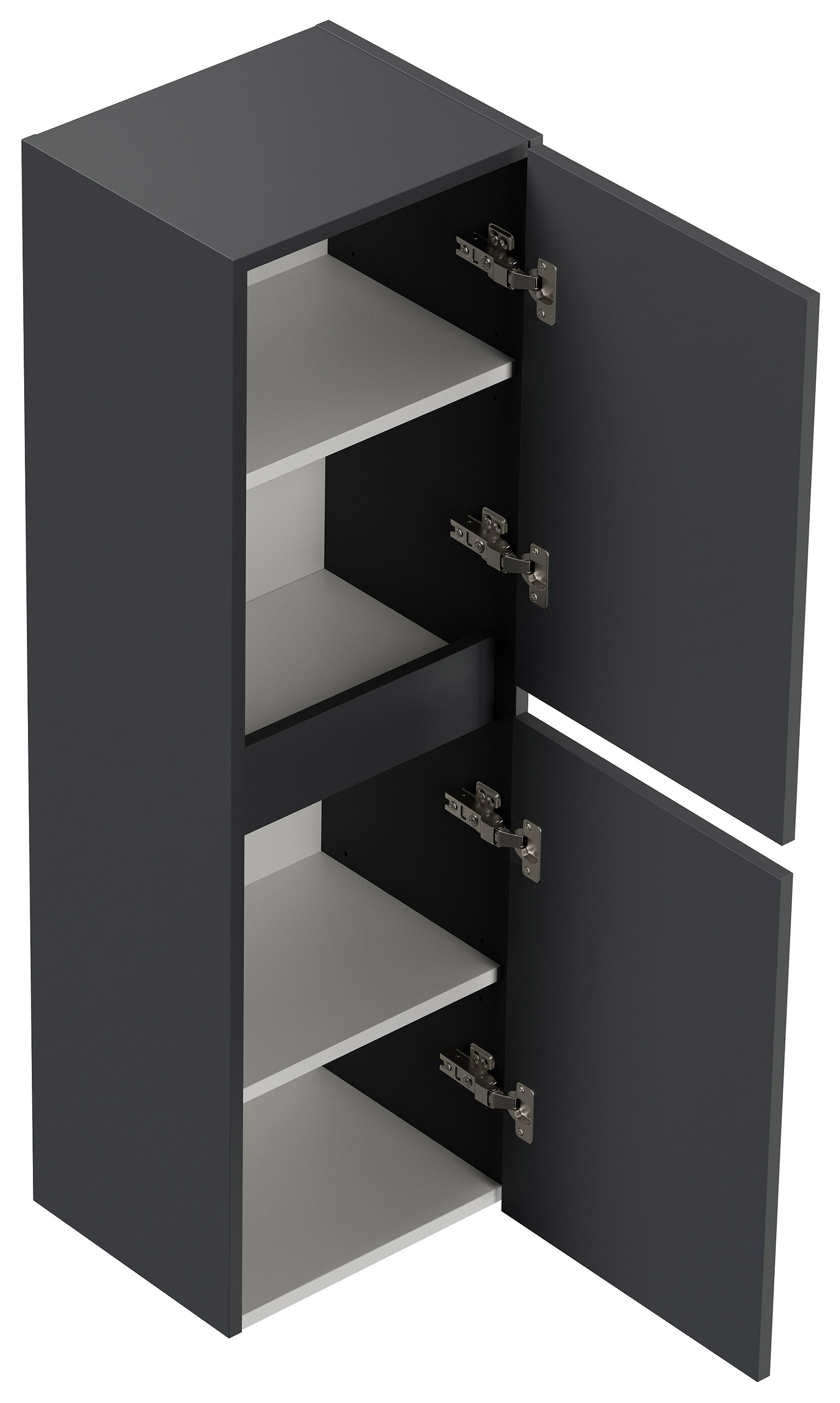 Badezimmer Hochschrank 112cm Softclose Taifun zur Wandmontage grafit