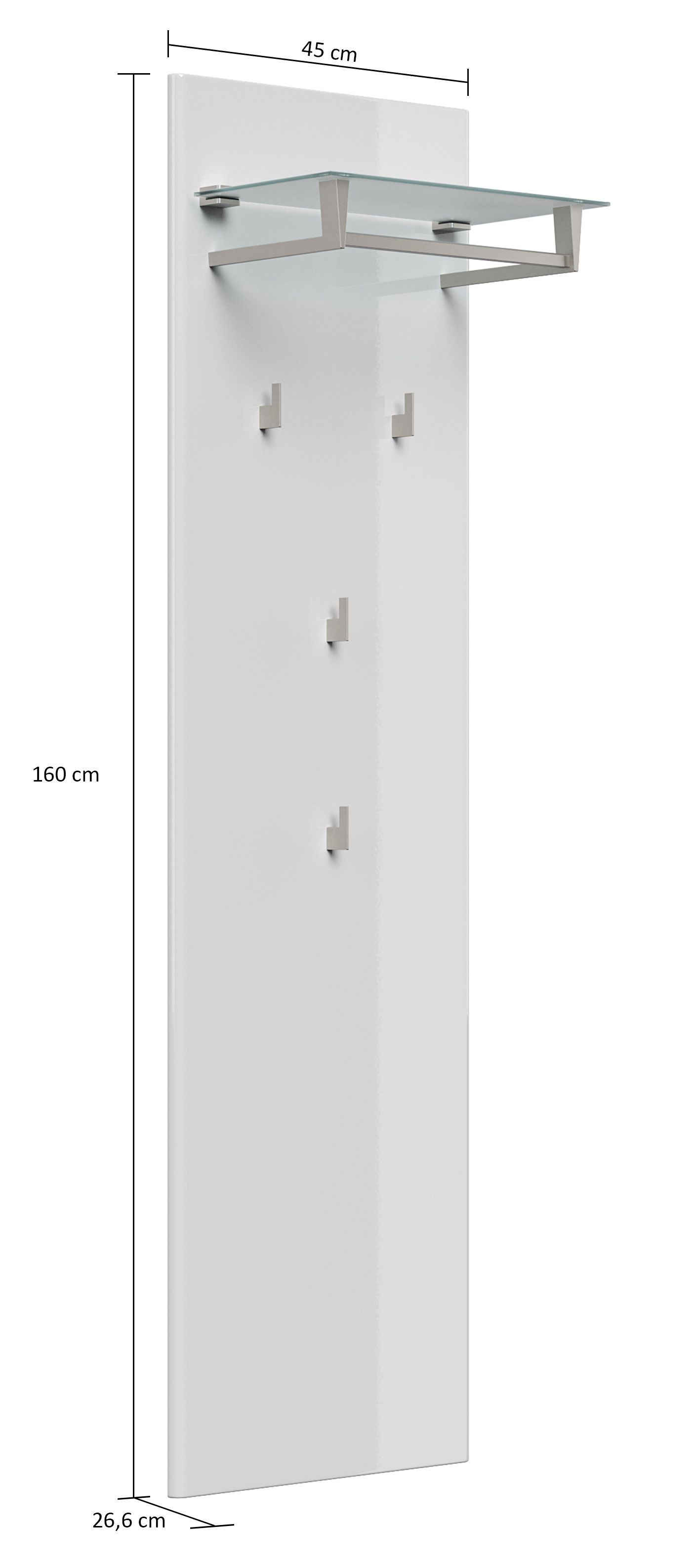 Garderobe Emotion 4 Haken & Hutablage 45x160 cm Brombeer