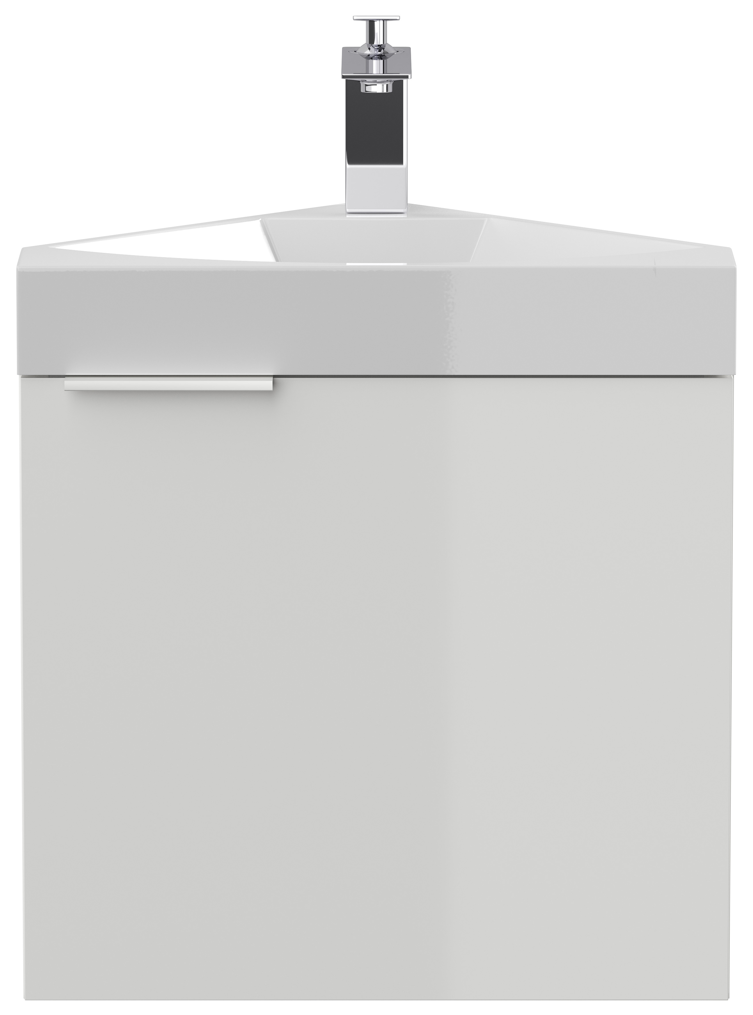 Gäste WC Eckbadmöbel Diamant Slimline Gästebad SoftClose weiß hochglanz