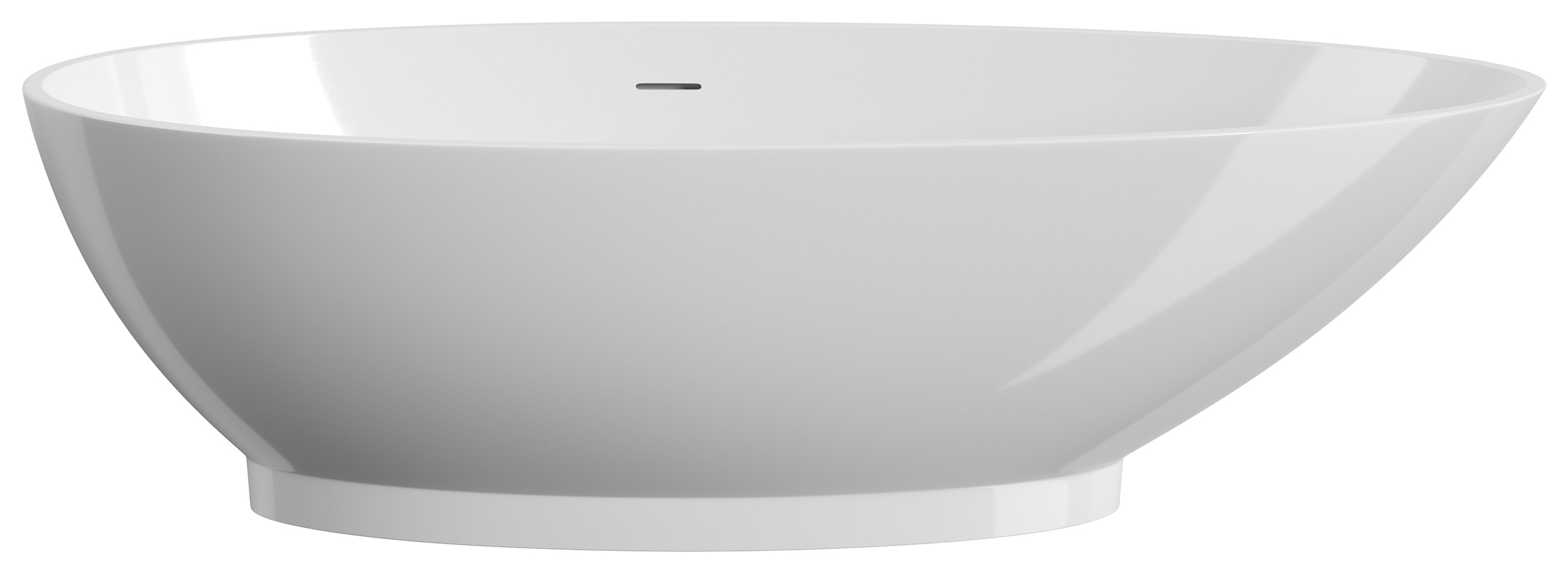 Freistehende Badewanne Iconic 190 Mineralguss Weiß glänzend