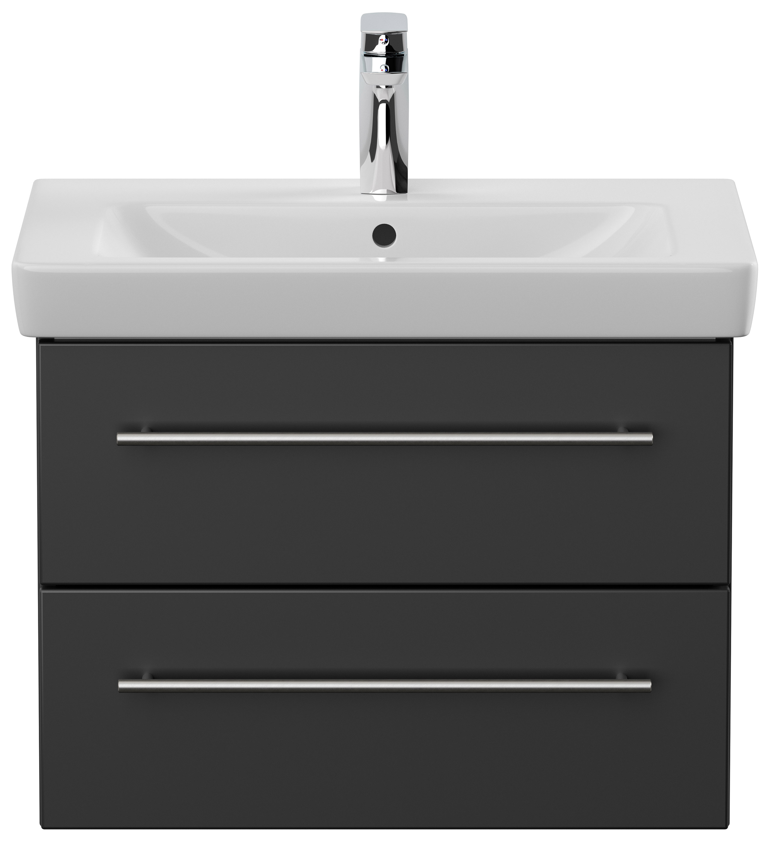 Badmöbel mit Villeroy & Boch Subway 2.0 Waschbecken 65 cm SoftClose schwarz