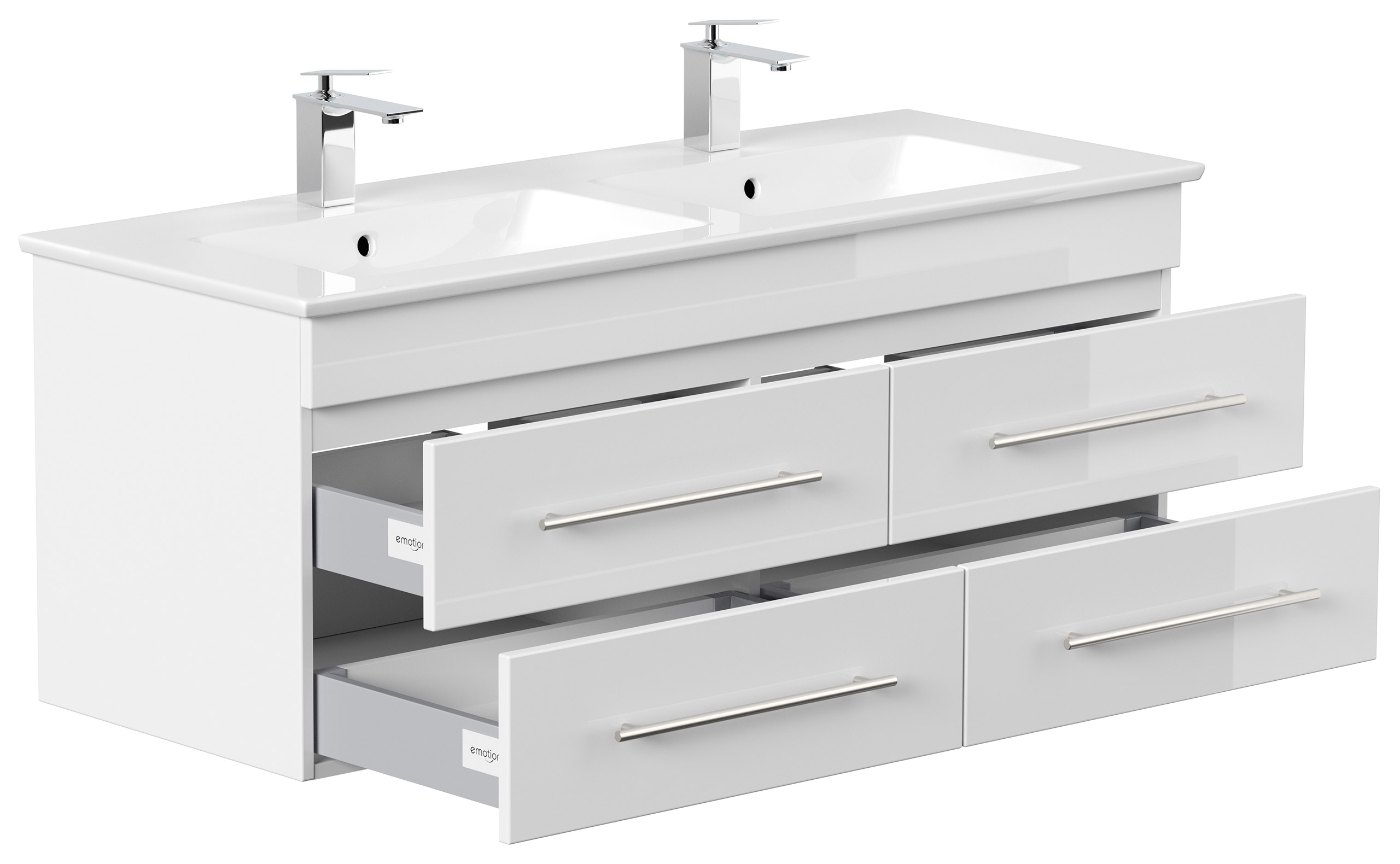 Badmöbel mit Villeroy & Boch Venticello Waschbecken 130 cm Doppel B weiss