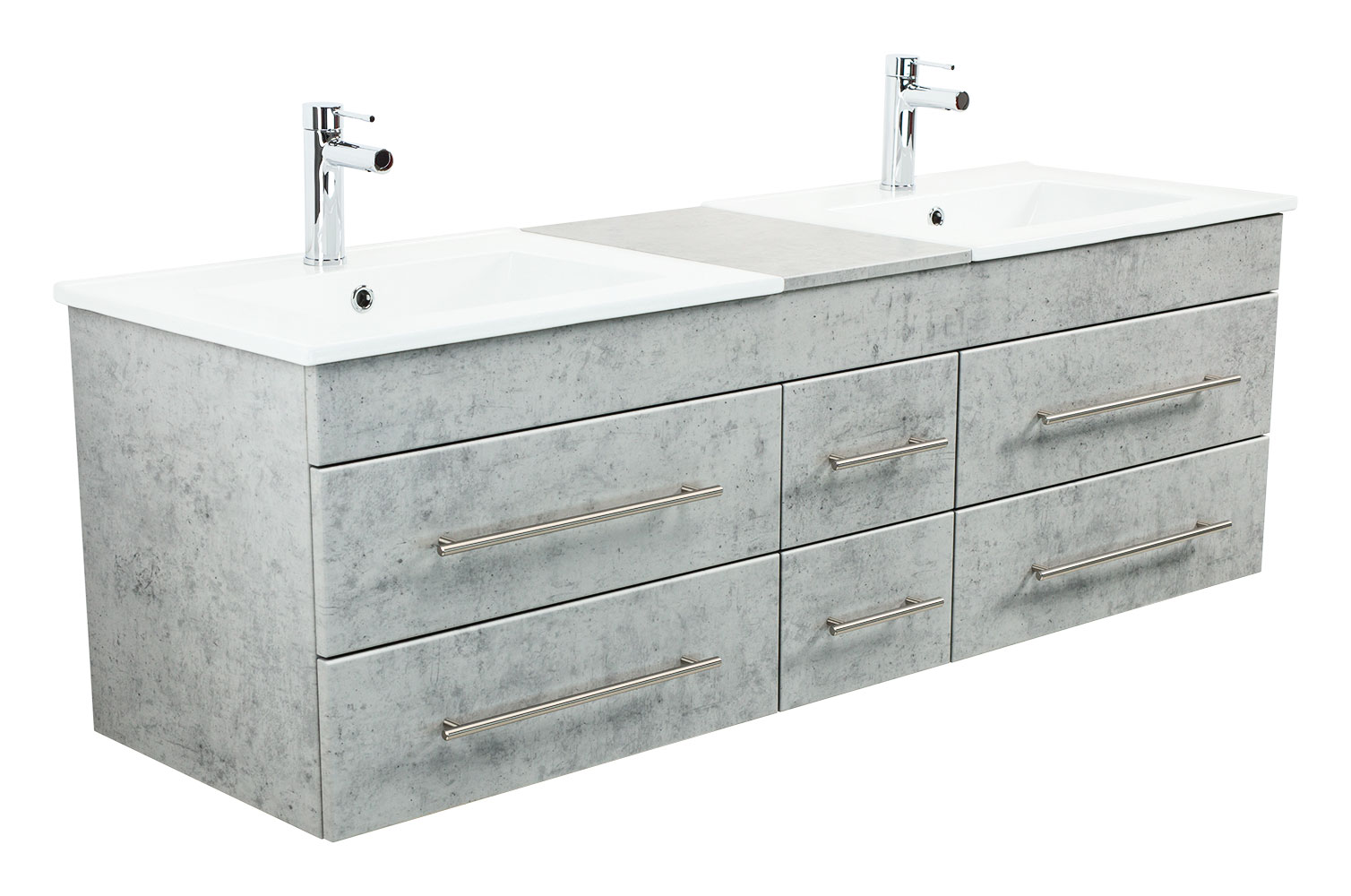 Badmöbel Milano XL 172cm Doppel- Waschtisch SoftClose beton
