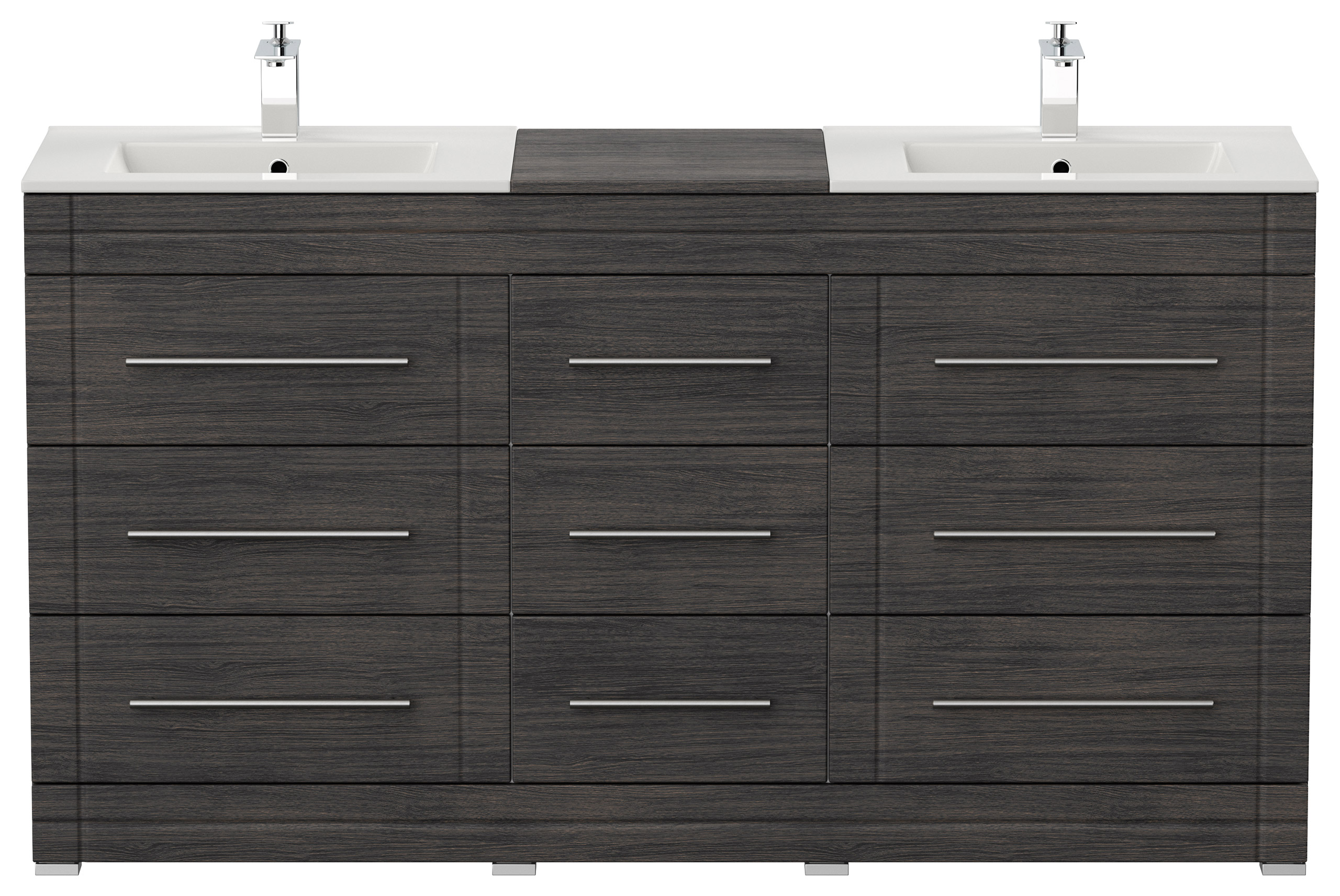 Stand Badmöbel Cosmo Modern SoftClose anthrazit gemasert