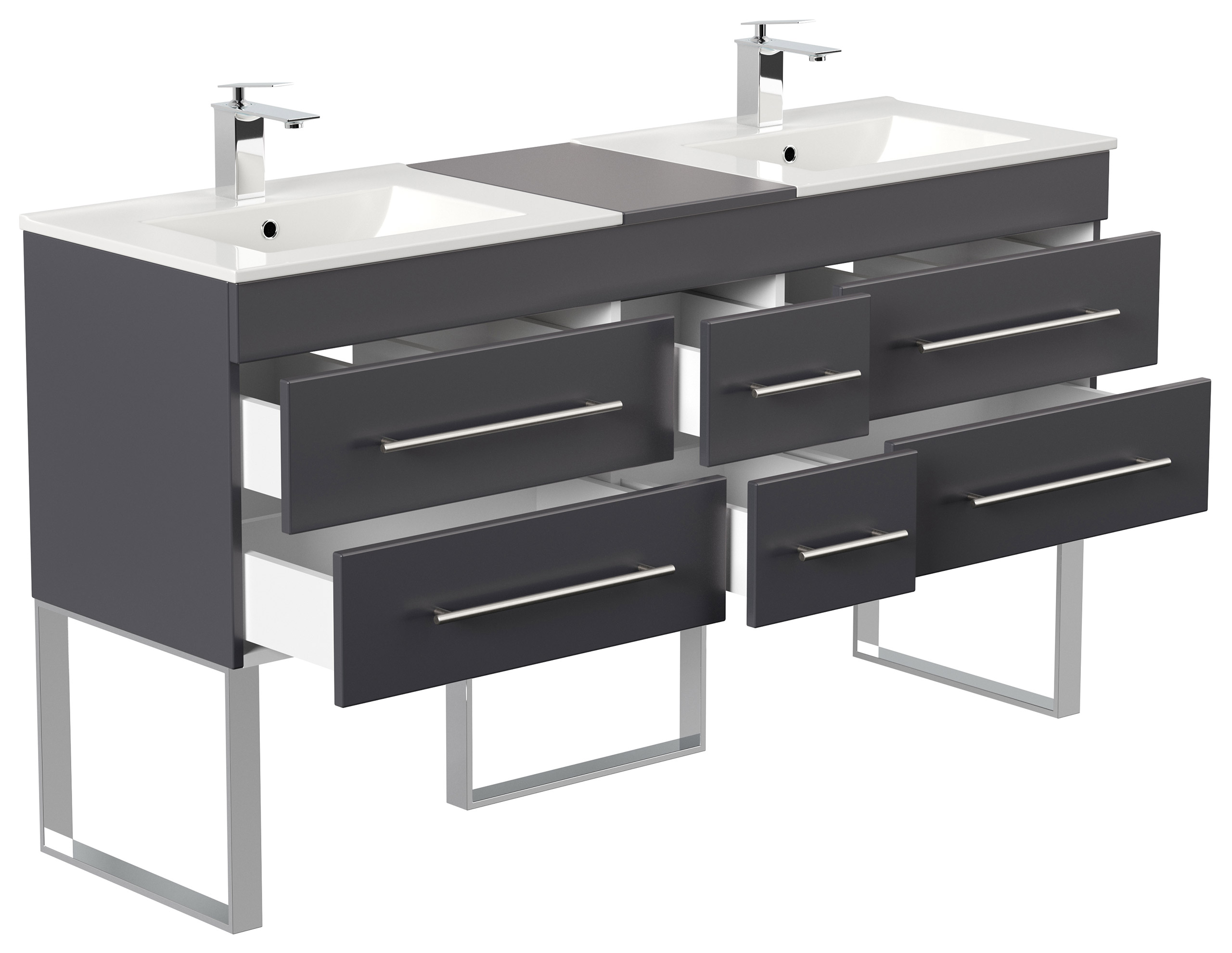 Stand Badmöbel Roma XL SoftClose anthrazit