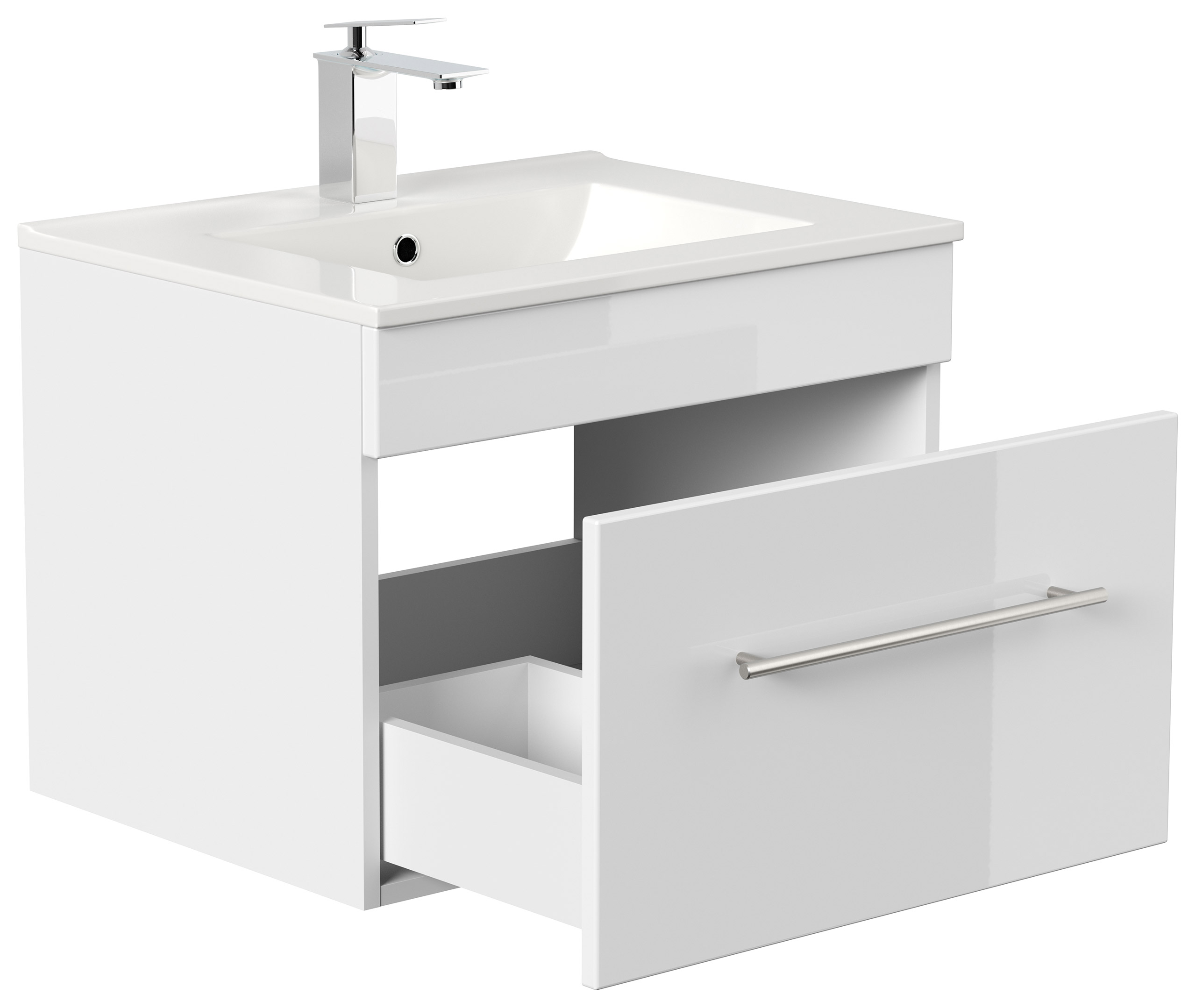 Badmöbel SANTINI 60 SoftClose weiss, Fronten weiss hochglanz