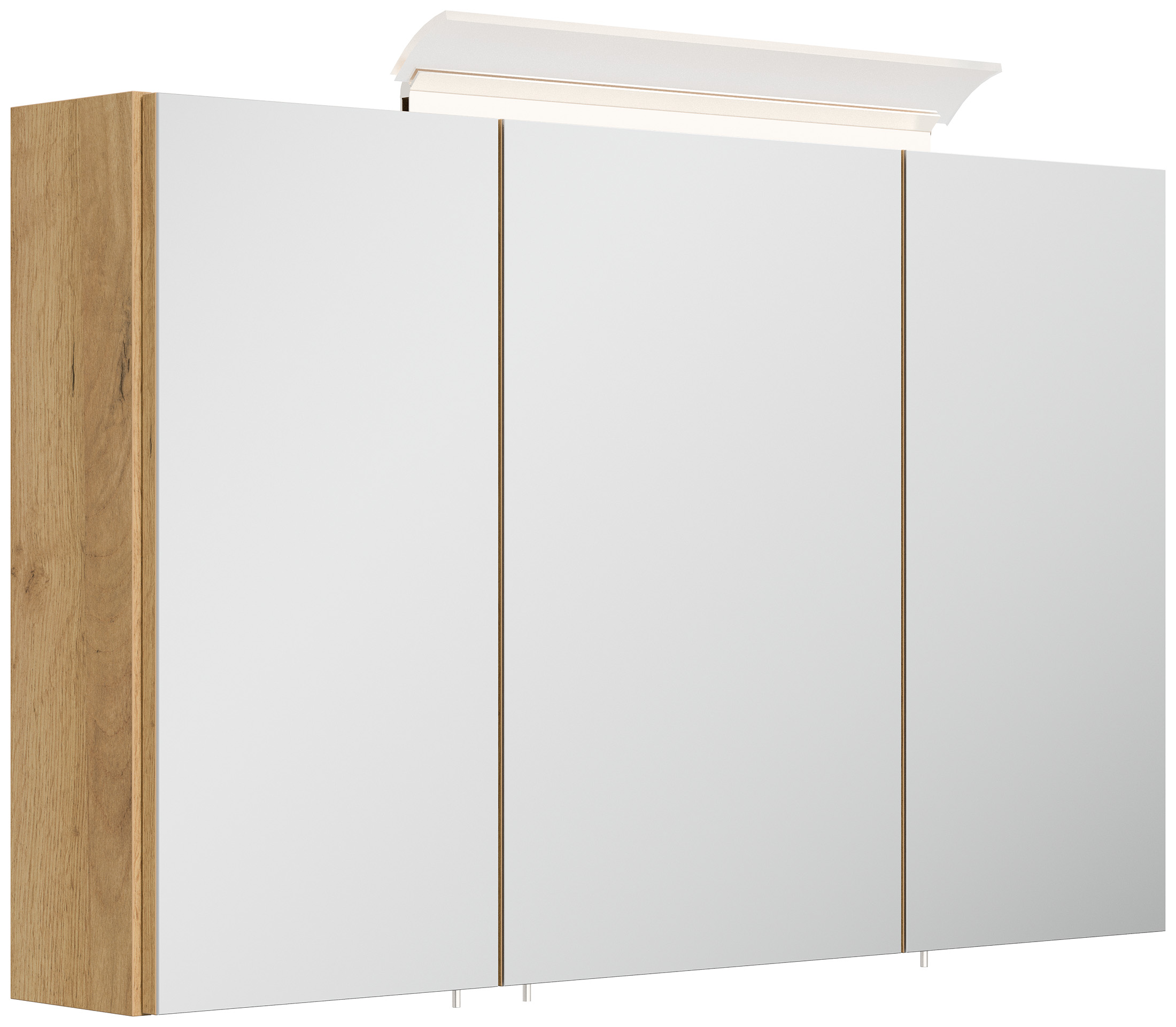 Badmöbel Set Firenze 100 3tlg. Spiegelschrank & Seitenschrank eiche gold
