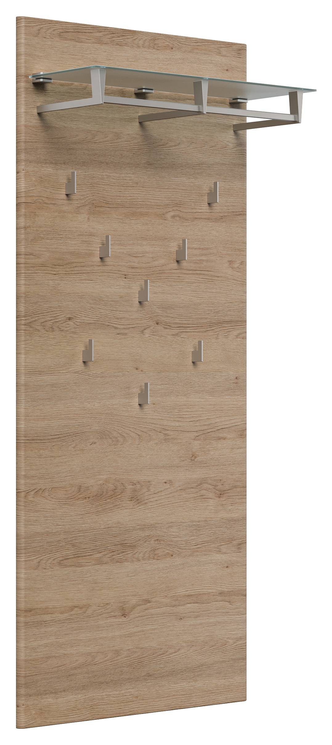 Garderobe Set 005 Cleveland 4 tlg Schuhschrank 4 Klappen 16 Paar Weiss-Eiche