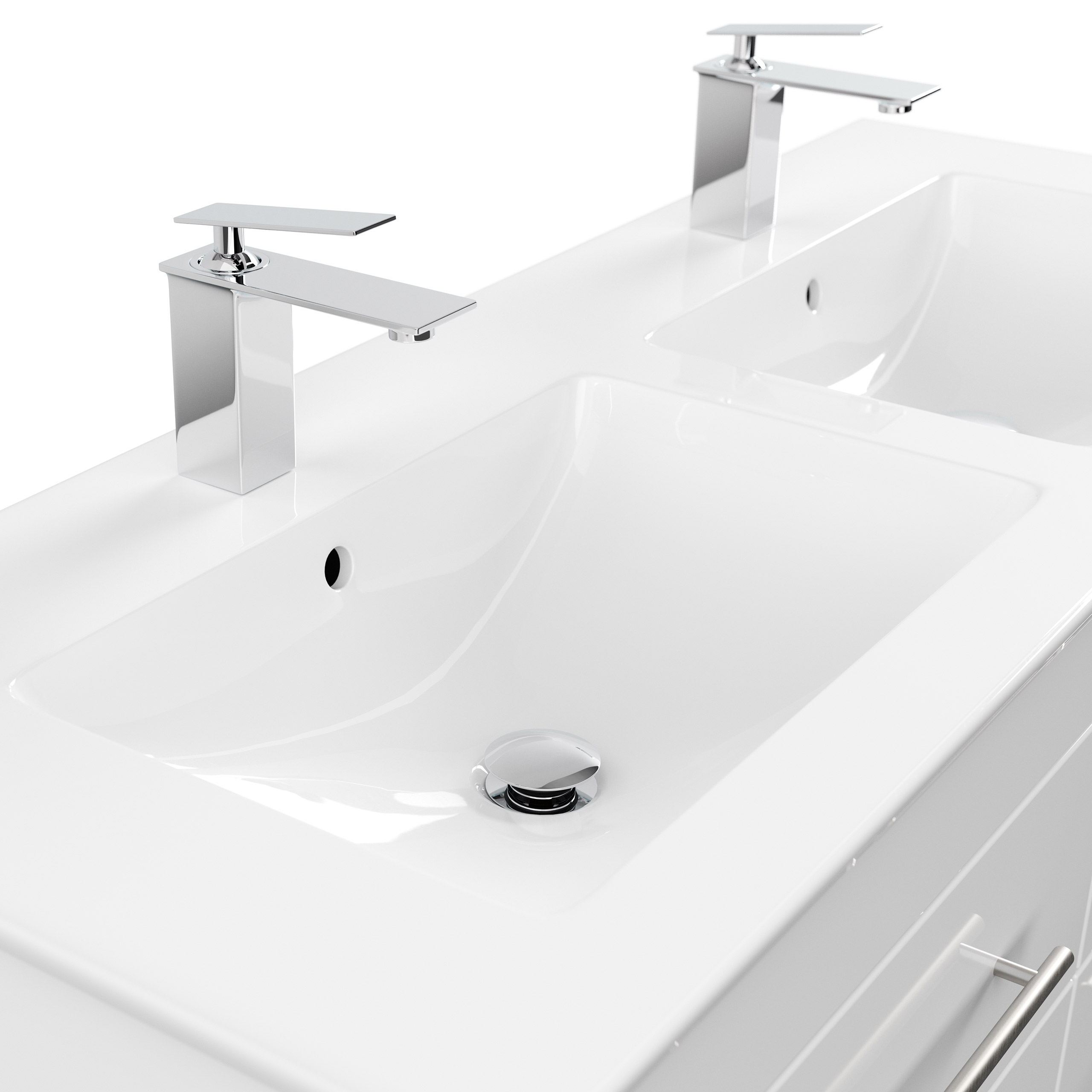 Badmöbel mit Villeroy & Boch Venticello Waschbecken 130 cm Doppel B weiss
