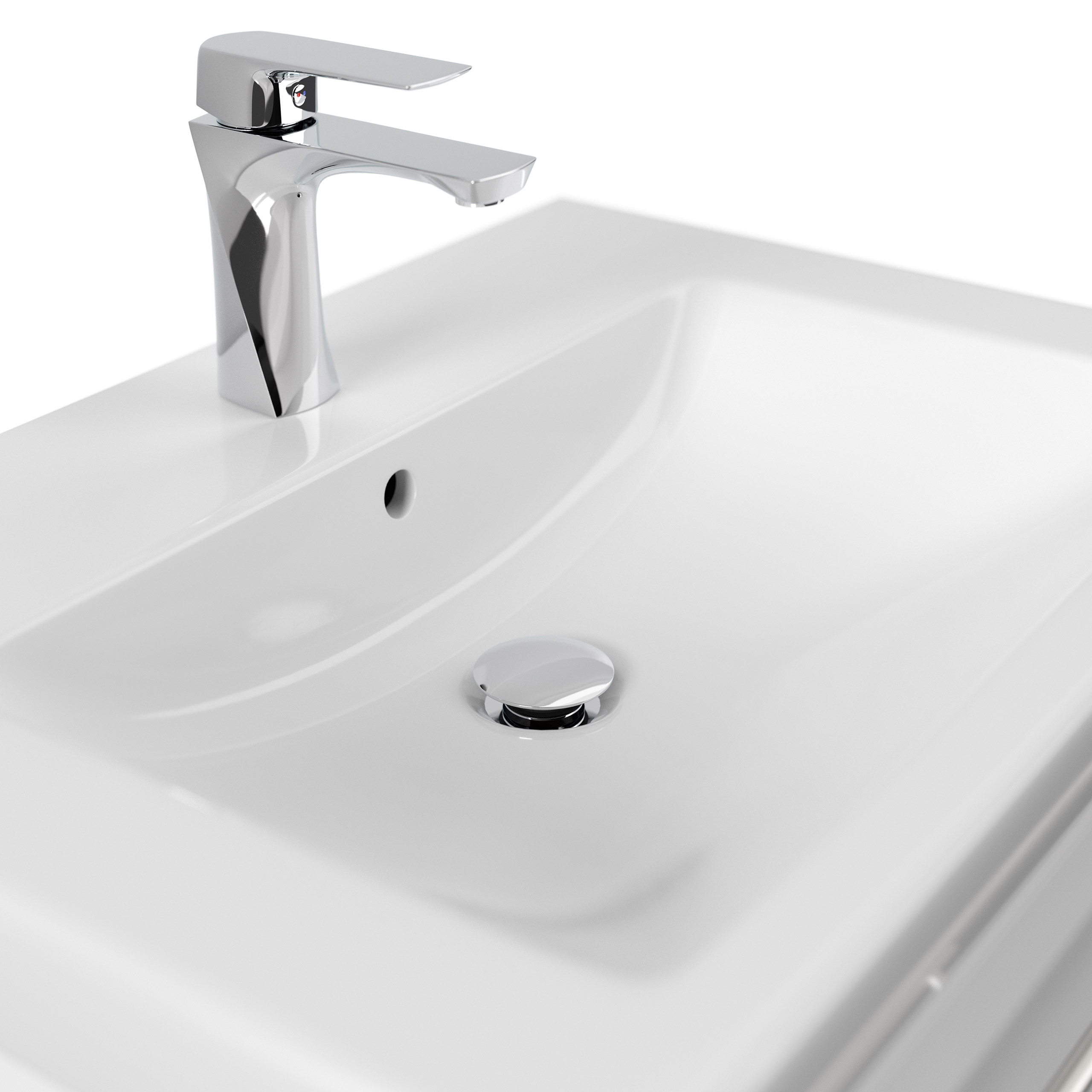Badmöbel mit Villeroy & Boch Subway 2.0 Waschbecken 65 cm weiss hochglanz