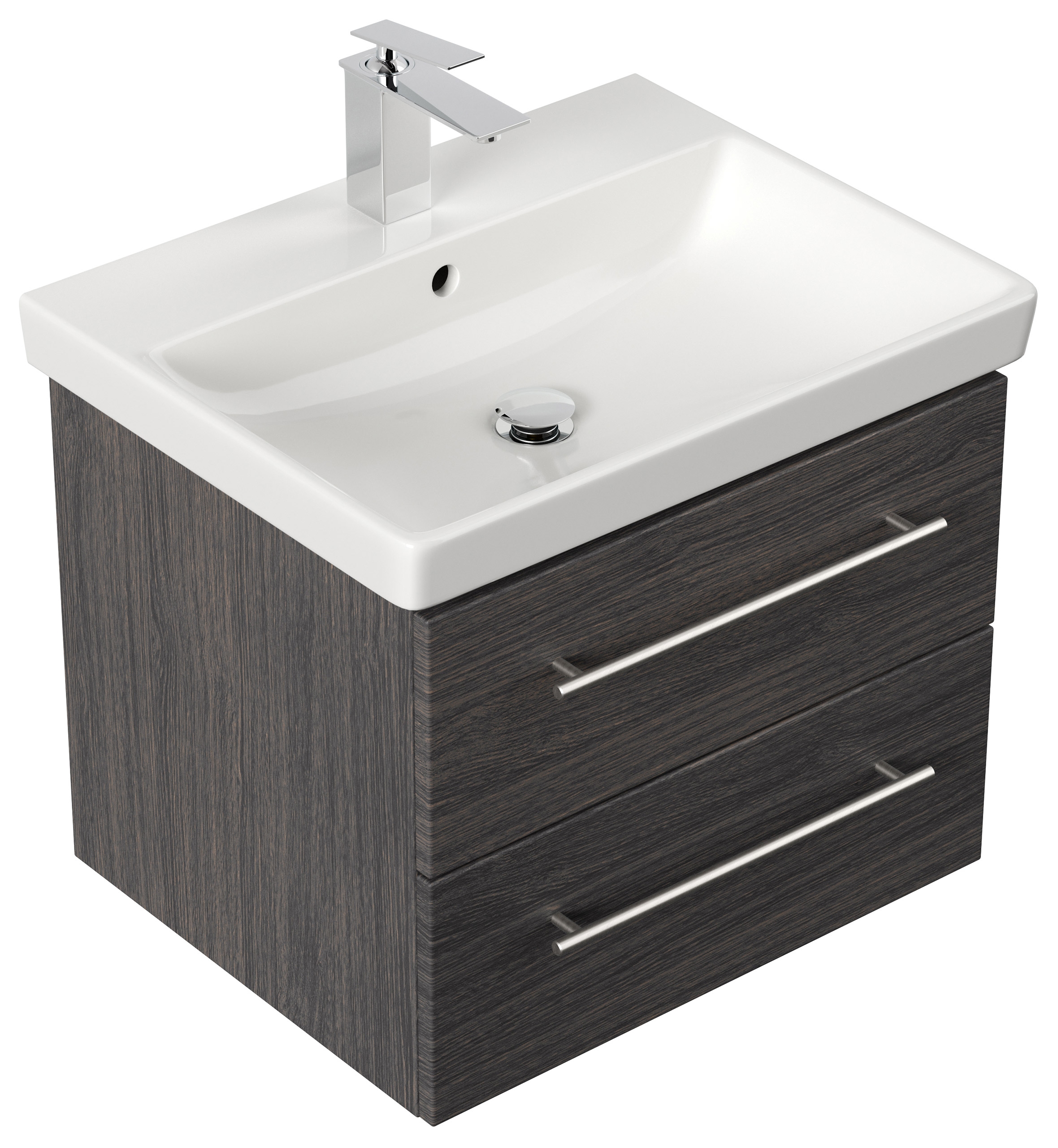 Badmöbel mit Villeroy & Boch Avento Waschbecken 60cm anthrazit gemasert