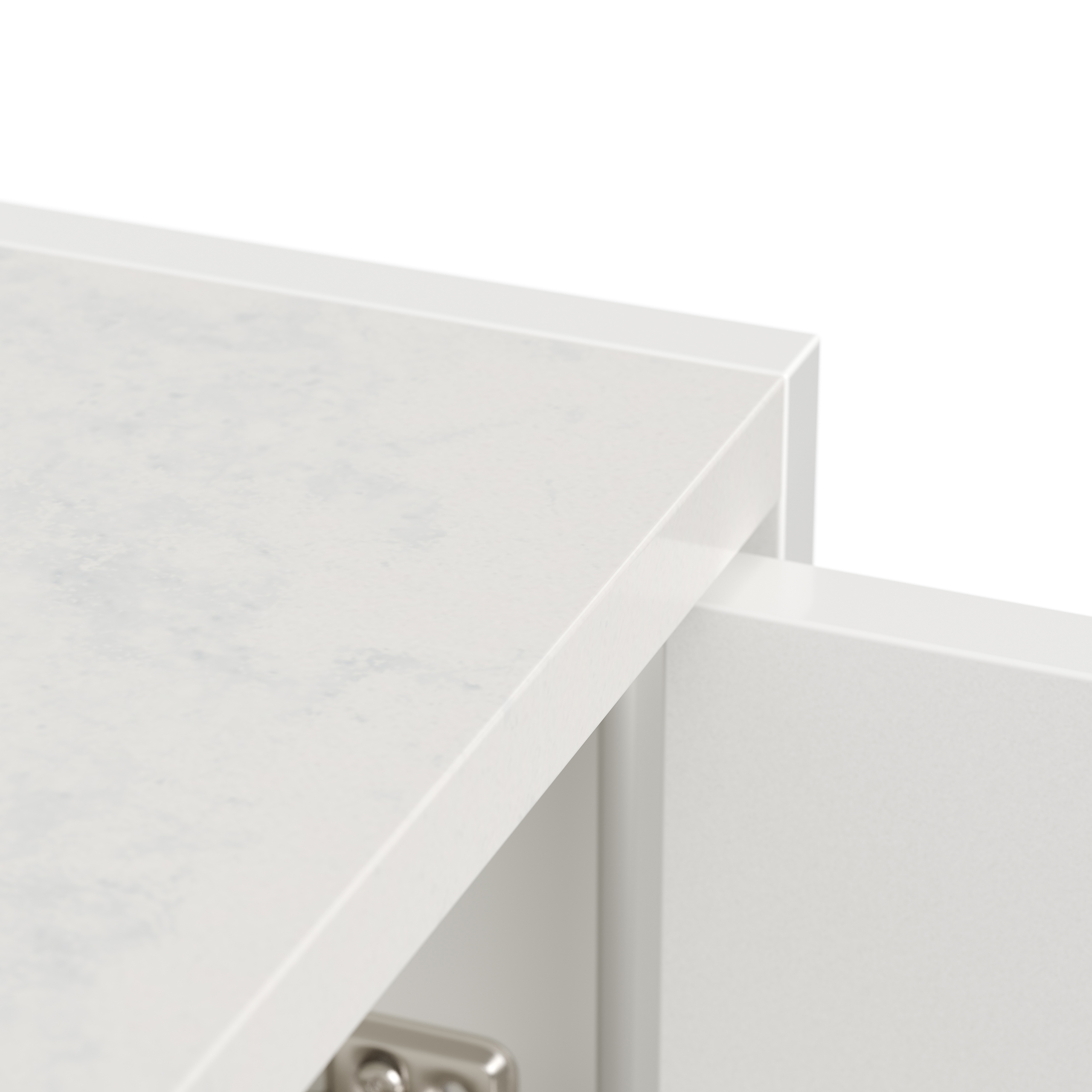Premium Schuhschrank Alba-XL Quarztop 3 Türen 18 Paar Weiss Hochglanz