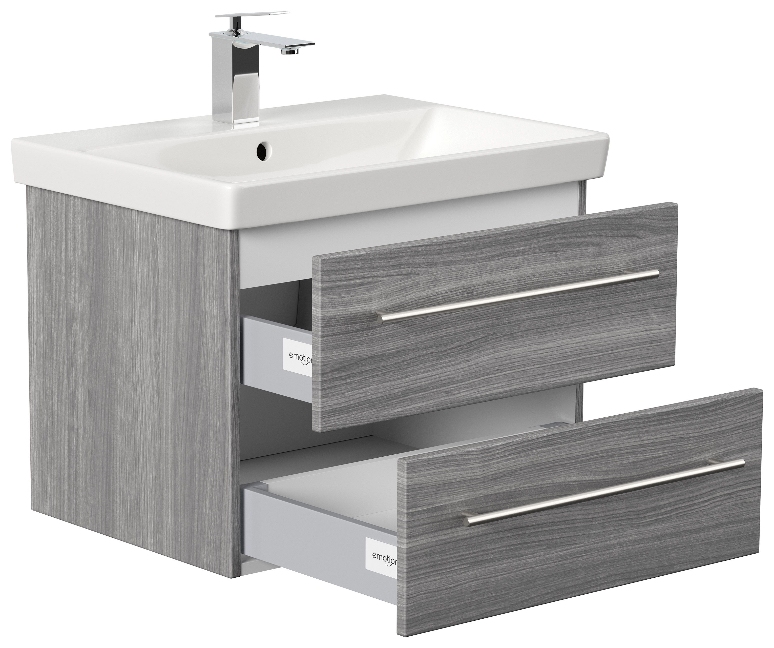 Badmöbel mit Villeroy & Boch Avento Waschbecken 65cm SoftClose silbereiche