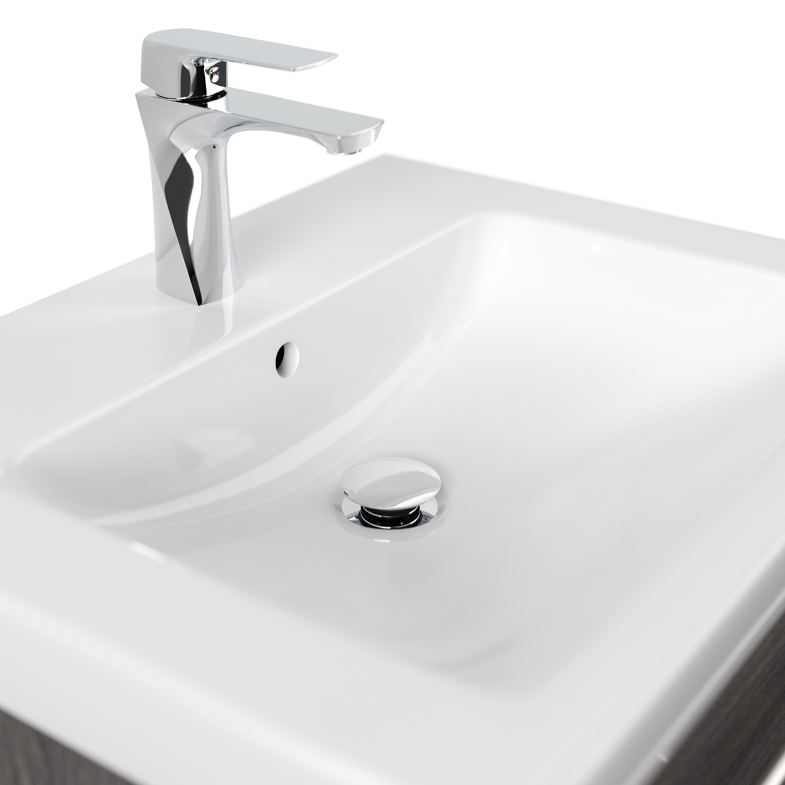 Badmöbel mit Villeroy & Boch Subway 2.0 Waschbecken 60 cm anthrazit gemasert