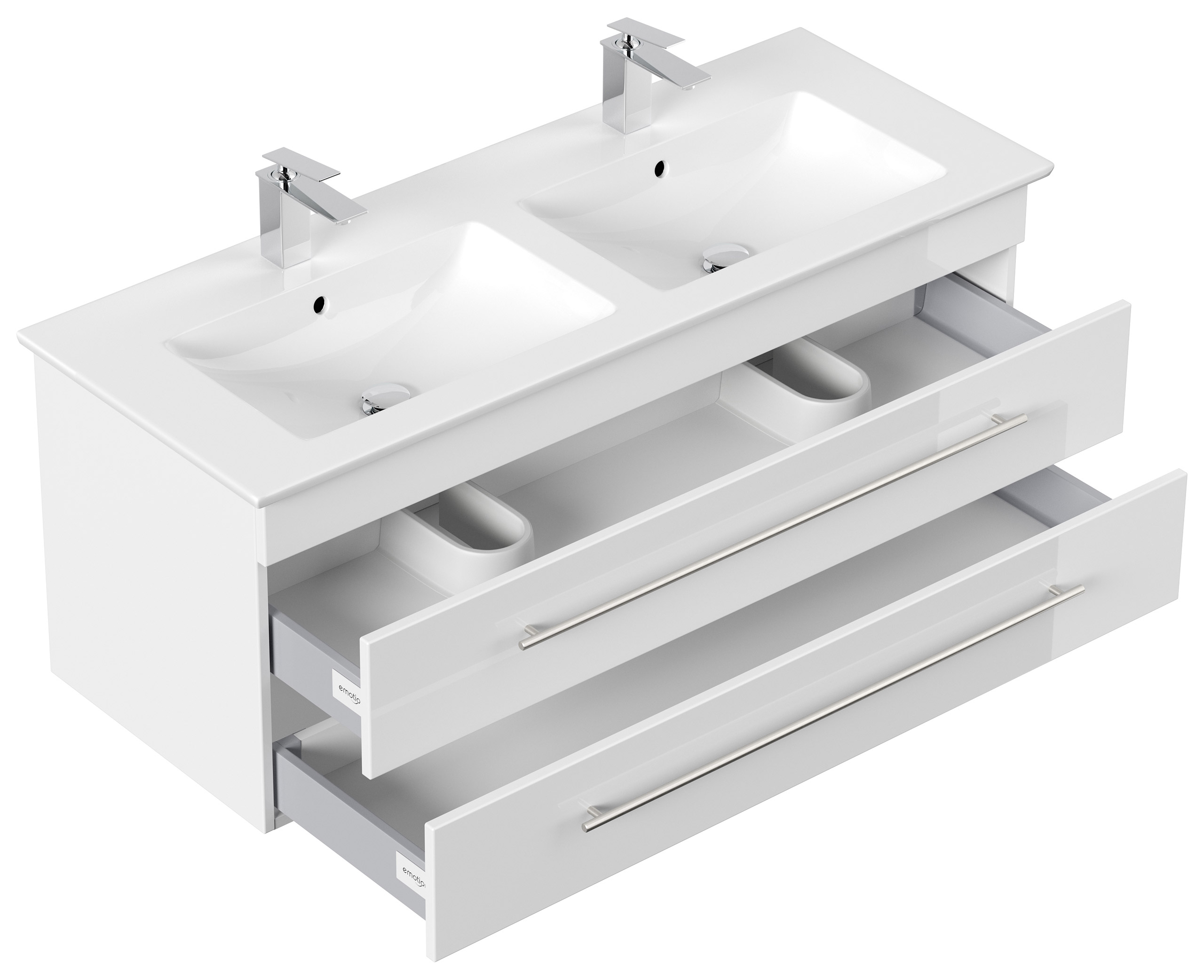 Badmöbel mit Villeroy & Boch Venticello Waschbecken 130 cm Doppel Weiss