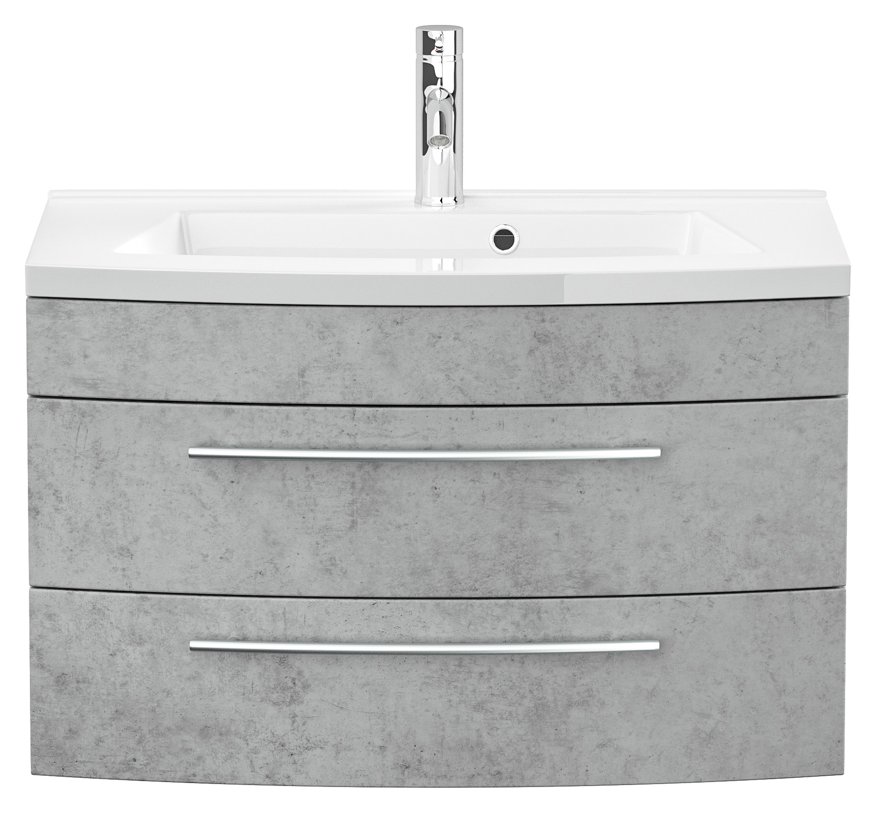 Badmöbel Bella 80 mit runder Front SoftClose beton