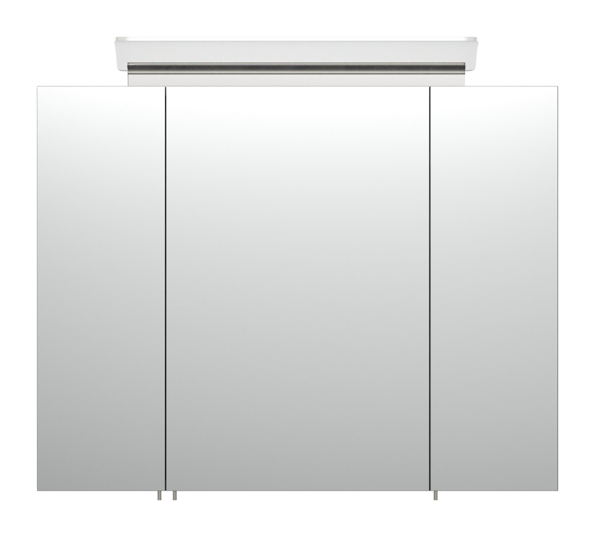 Spiegelschrank 80cm inkl. Design LED-Lampe und Glasböden graphit