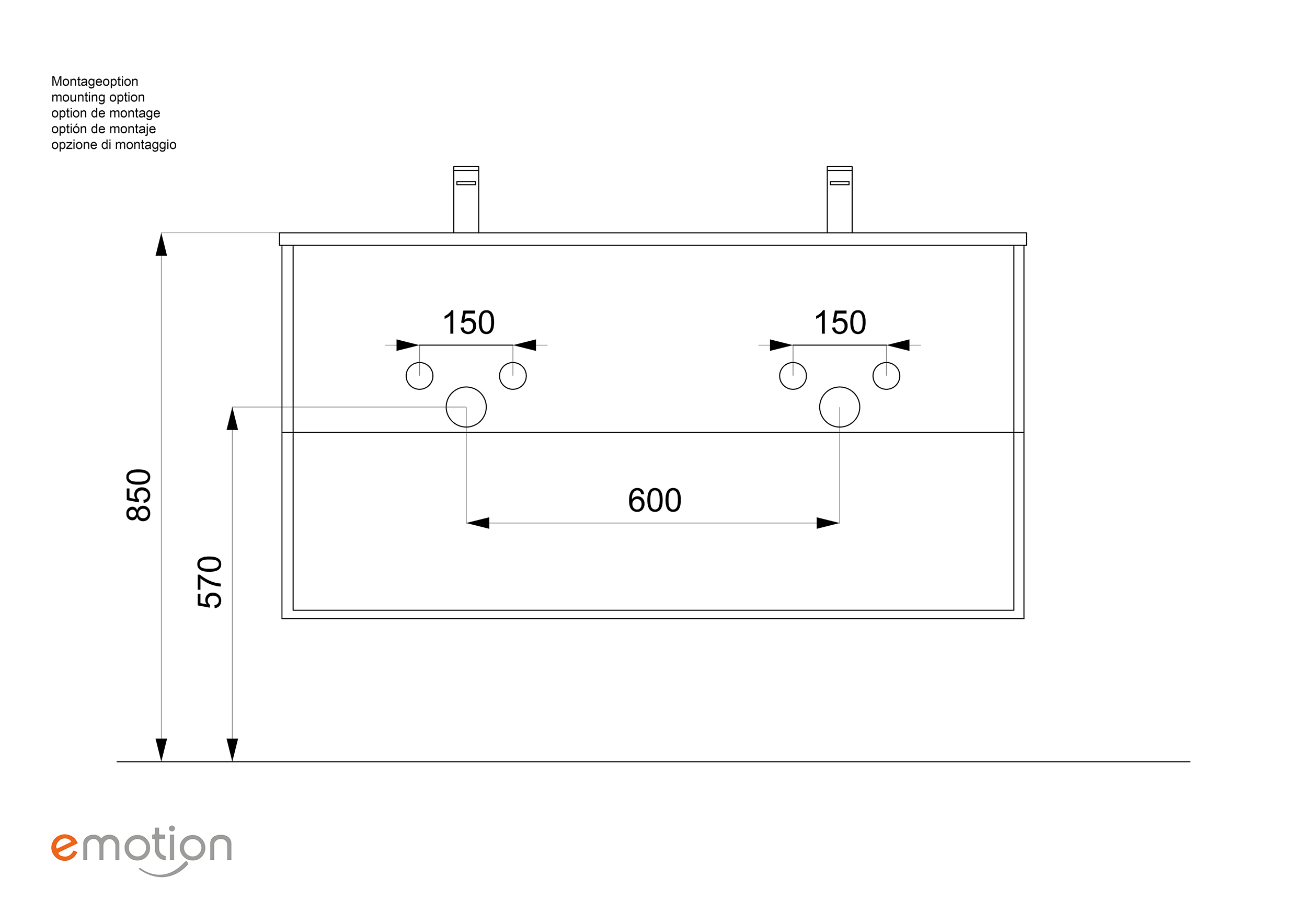 Badmöbelset Helios SoftClose schwarz inkl. LED Spiegel mit Touch-Funktion