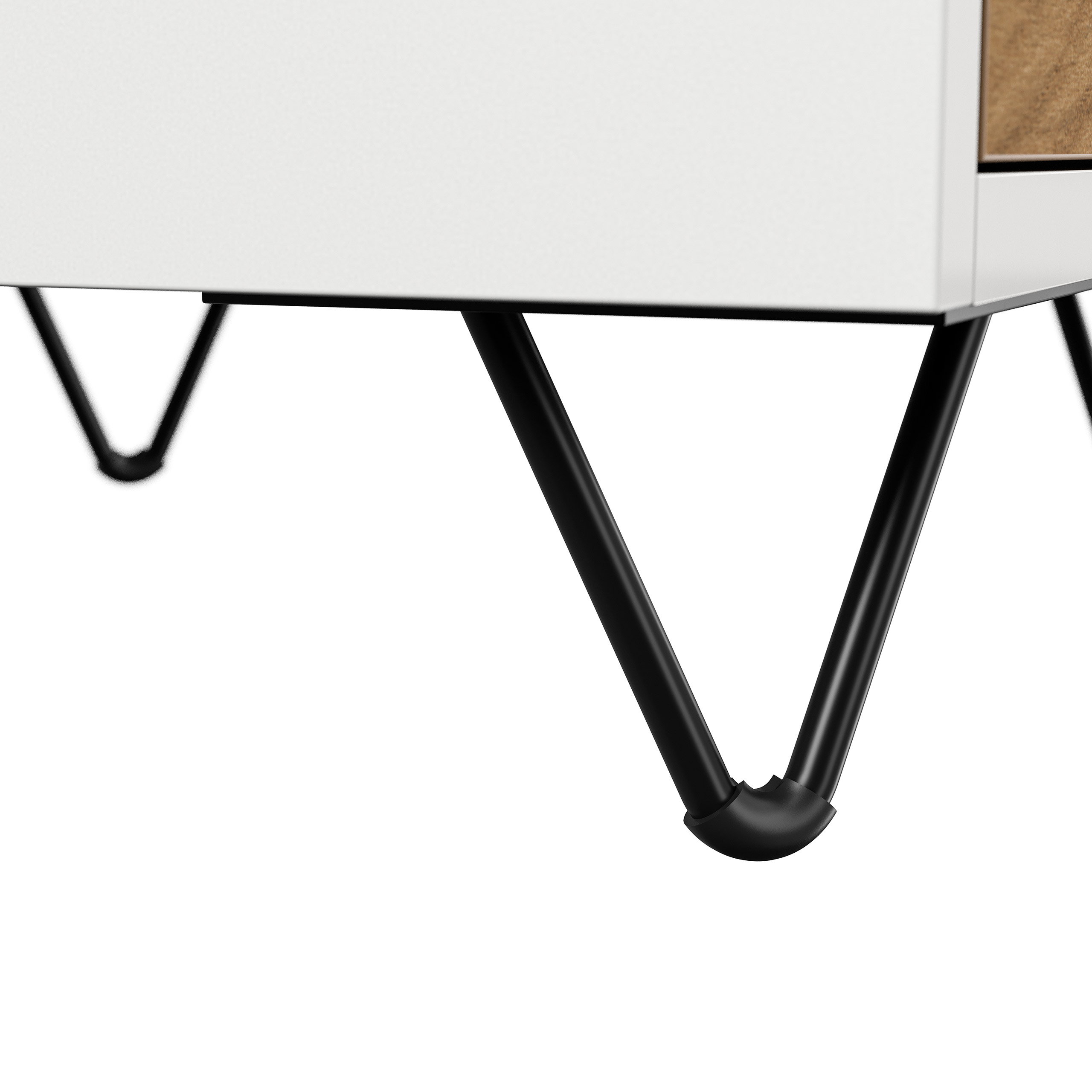 Nachttisch Kommode You 40cm 2 SoftClose stehend Weiß & Eiche Front