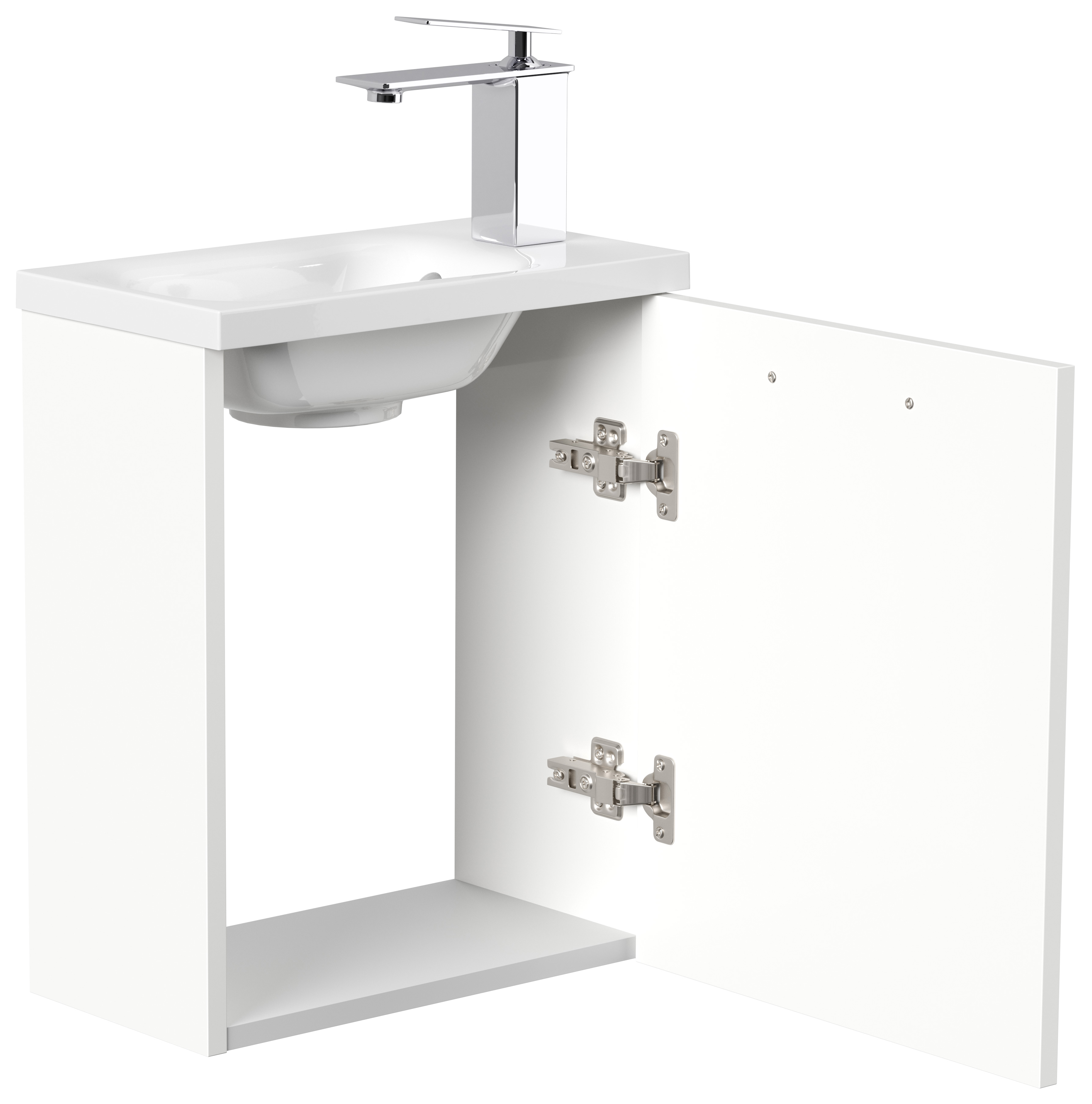 Gäste WC Badmöbel Pico Slimline 40cm SoftClose weiß hochglanz