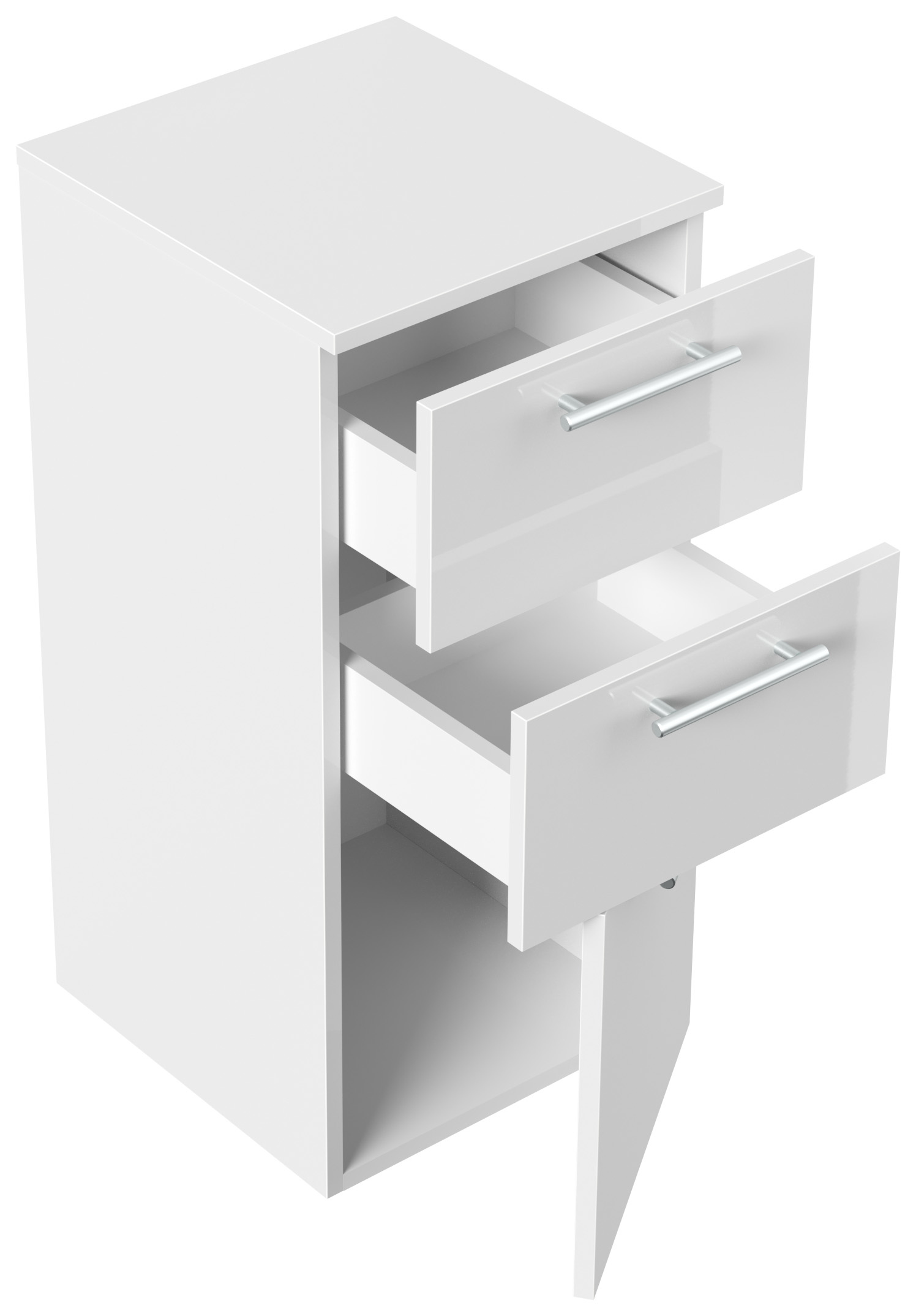 Badmöbelset Roma XL 5-teilig LED-Spiegel Seiten-, Hoch- & Midischrank weiss hgl