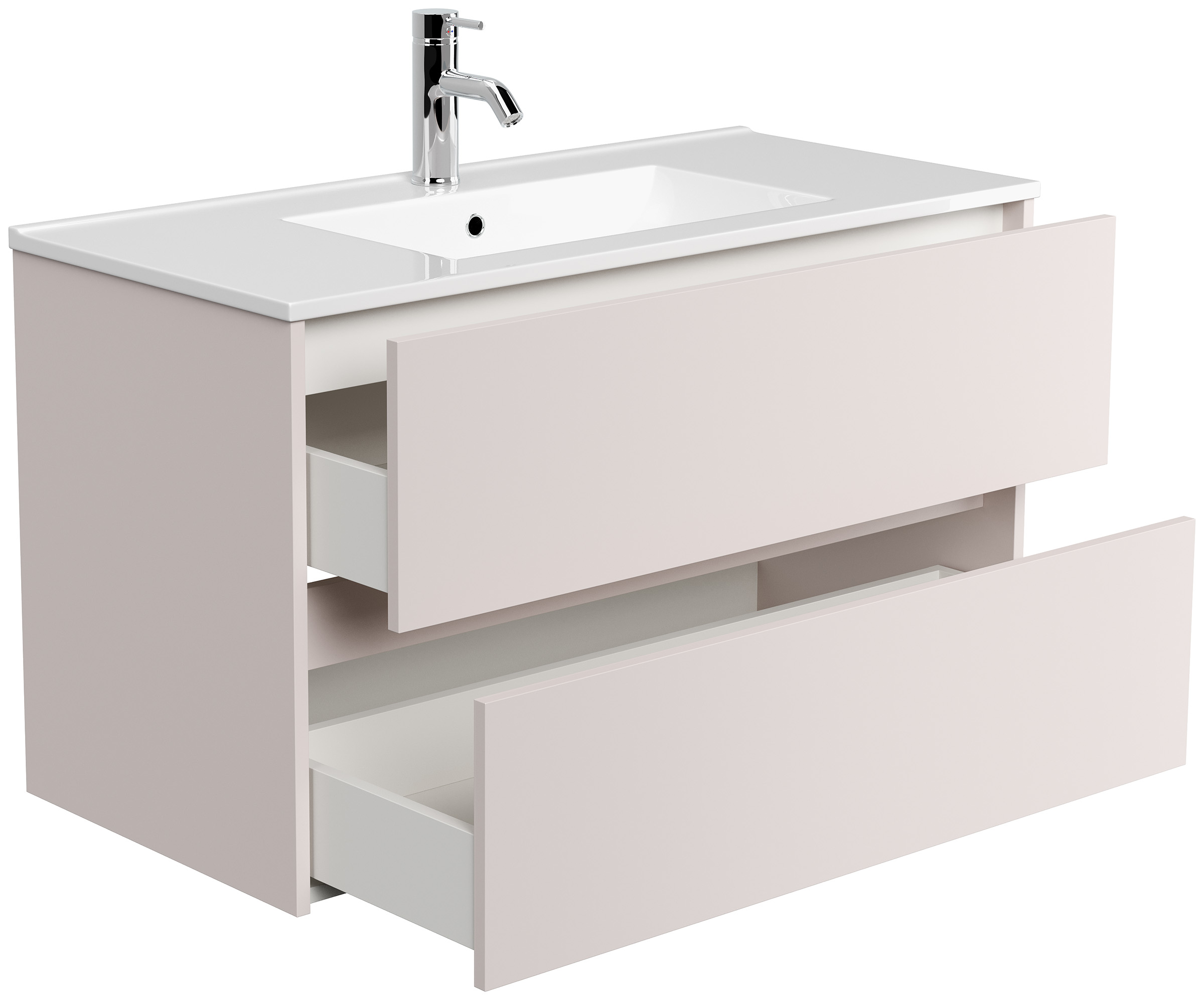 Badmöbel Taifun mit Waschtisch 100 cm 2 Greifraum SoftClose Auszüge eiche gold