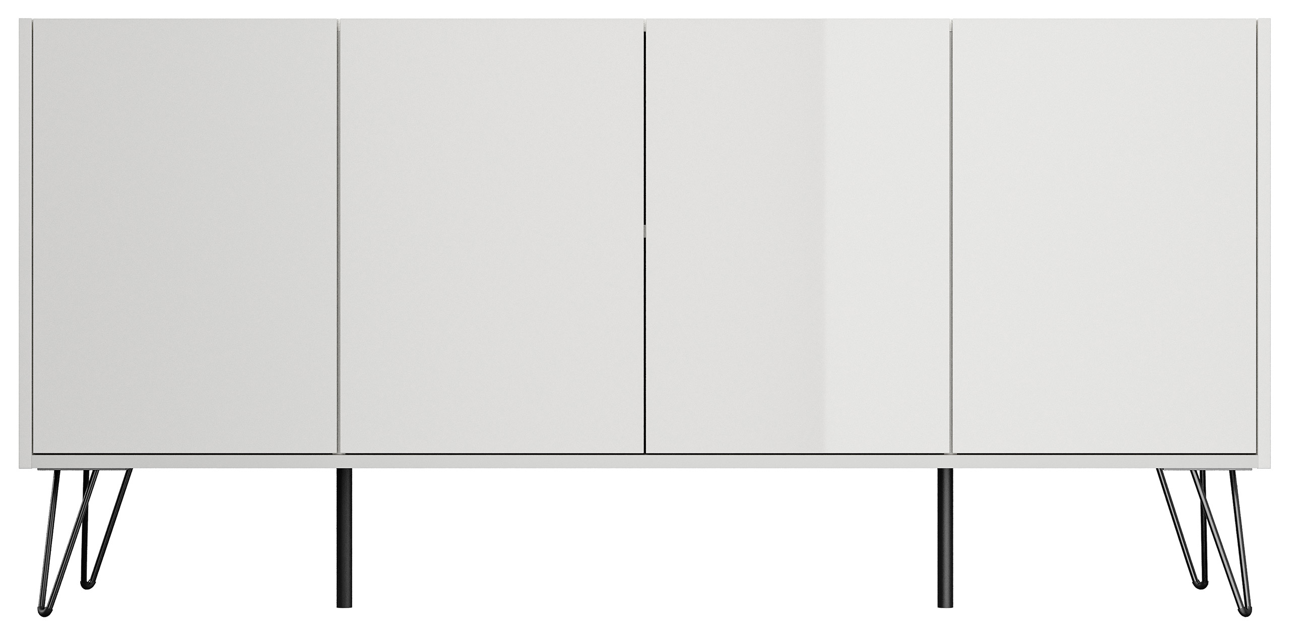 Raumwunder XL Sideboard Kommode Maxim 155cm stehend 4 Türen Grafit/Eiche Top