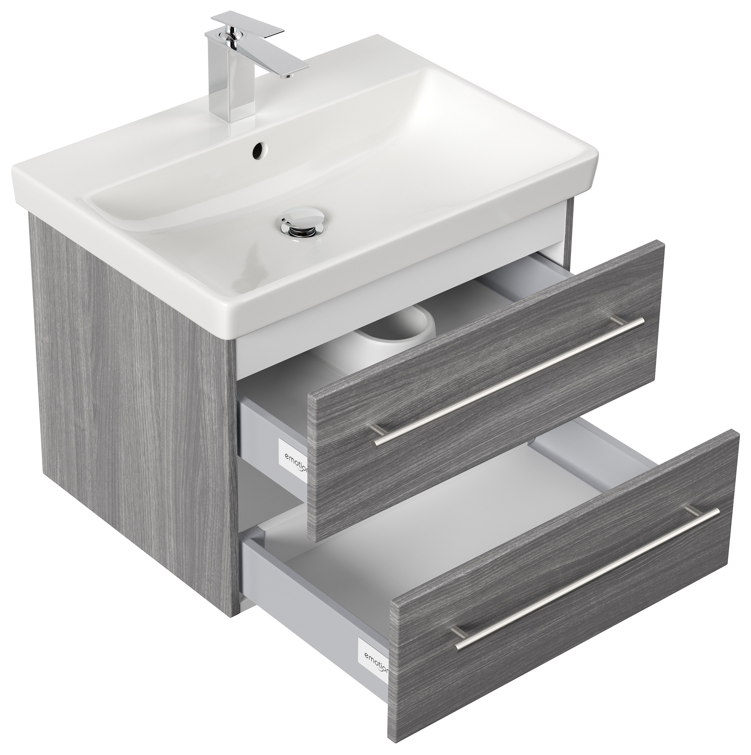 Badmöbel mit Villeroy & Boch Avento Waschbecken 65cm SoftClose silbereiche