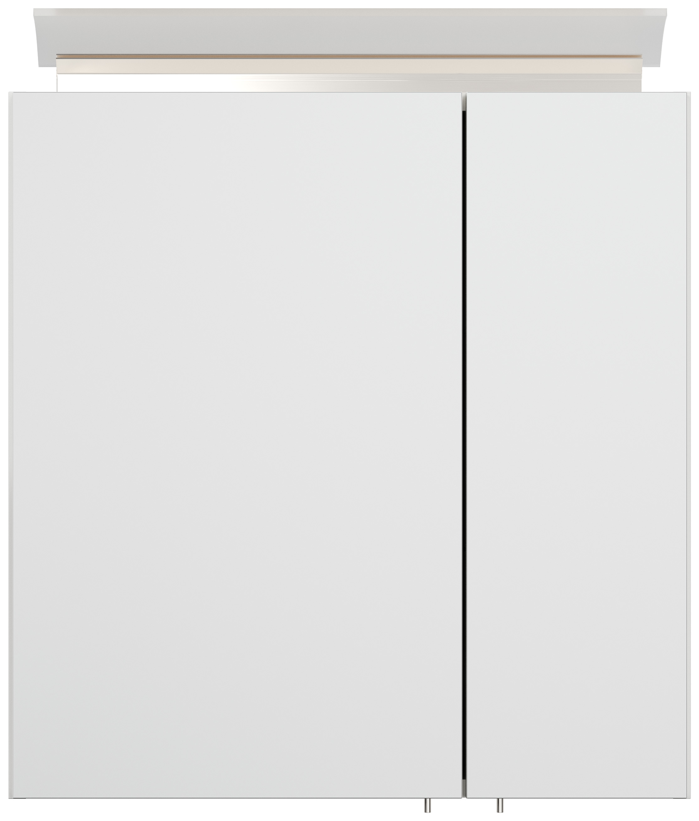 Spiegelschrank 60cm inkl. Design LED-Lampe und Glasböden weiss hochglanz