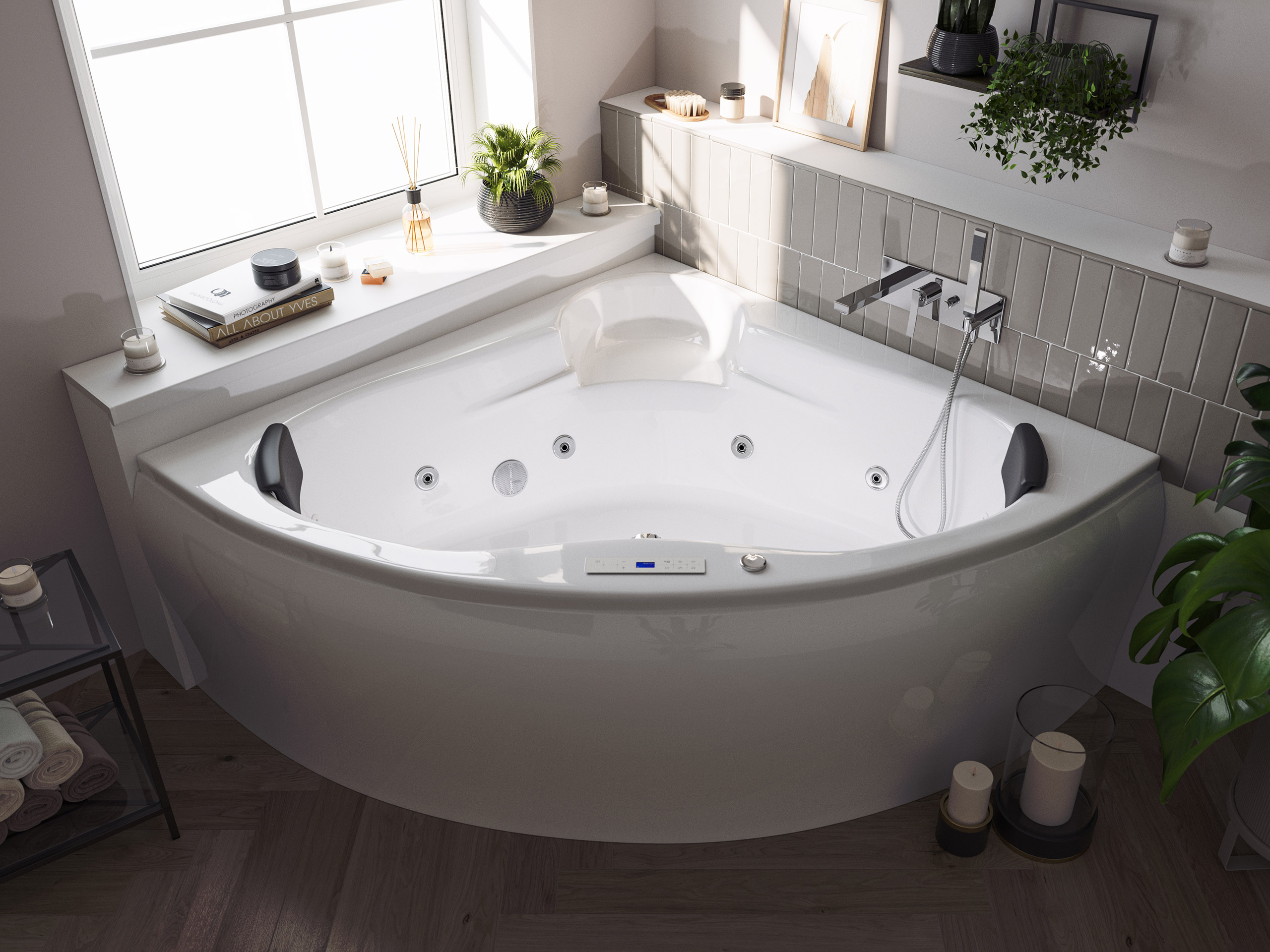 Eck Whirlpool Selene 140x140x59 Made in Germany 22 Düsen ohne Armatur
