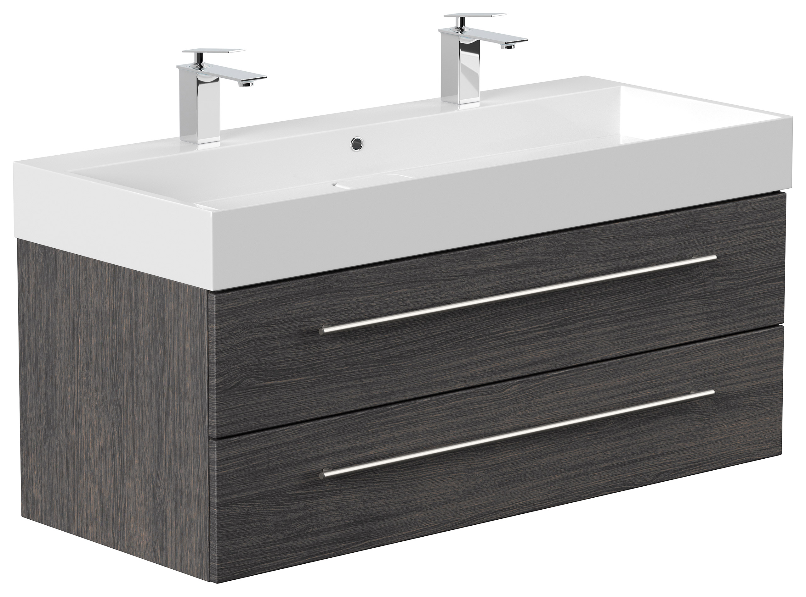 Badmöbel Design 1200 Doppel anthrazit gemasert
