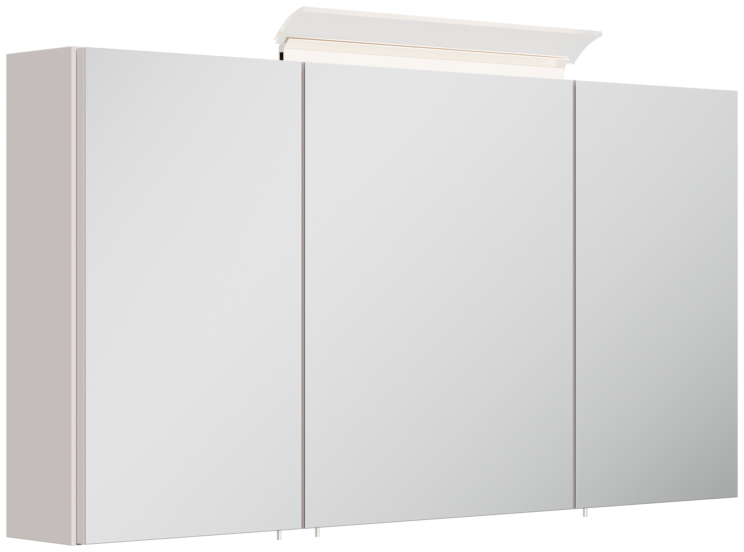 Spiegelschrank 120cm inkl. Design LED-Lampe und Glasböden eiche gold