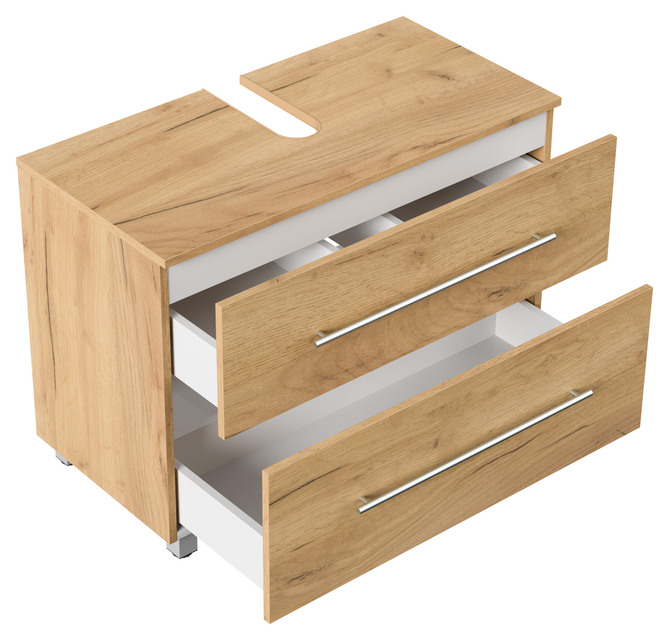 Universal Unterbau auf Standfüßen 85 cm SoftClose gold eiche