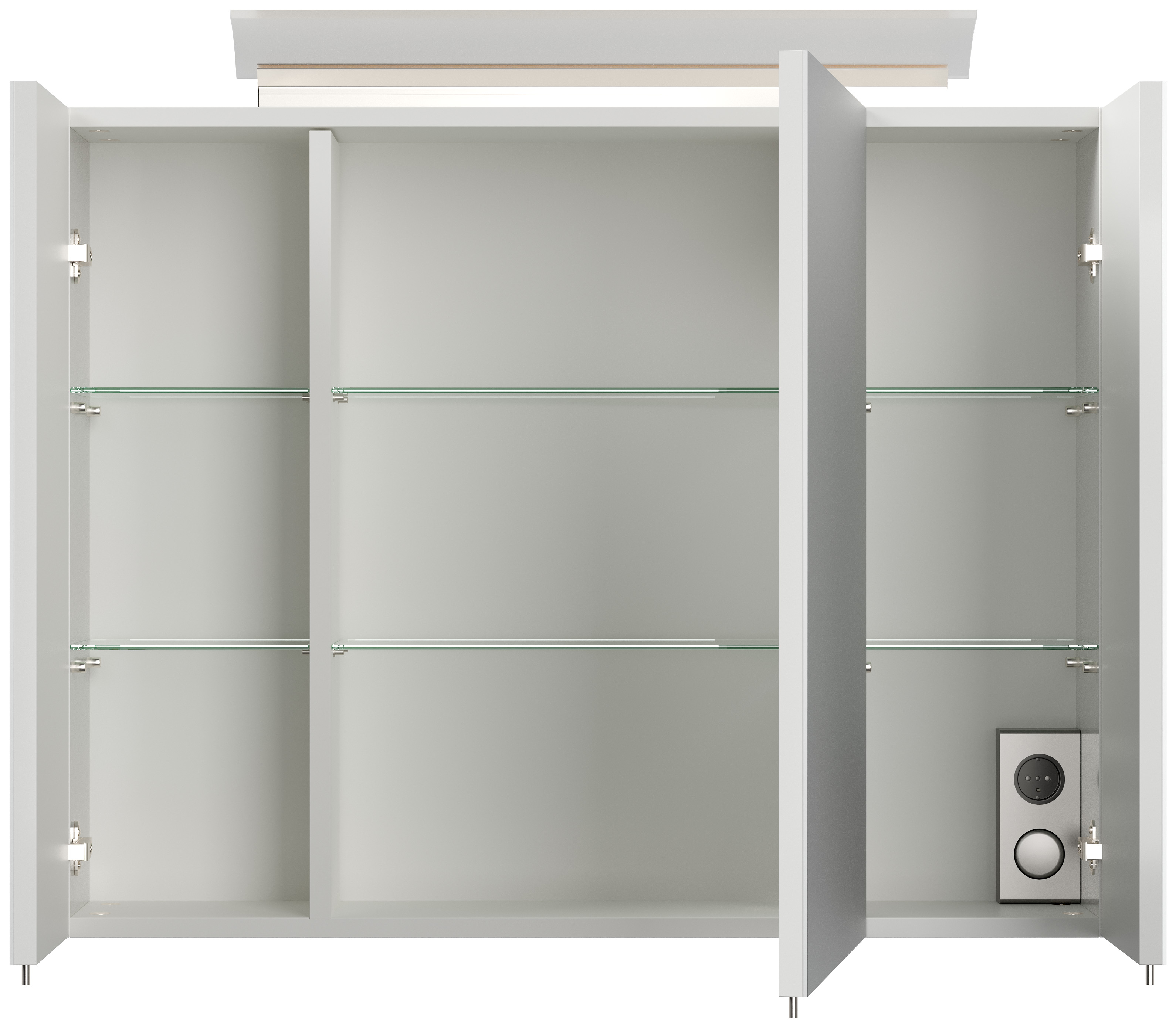 Badmöbelset Taifun 190cm 4tlg mit 2x Spiegelschrank & Seitenschrank weiß Hgl
