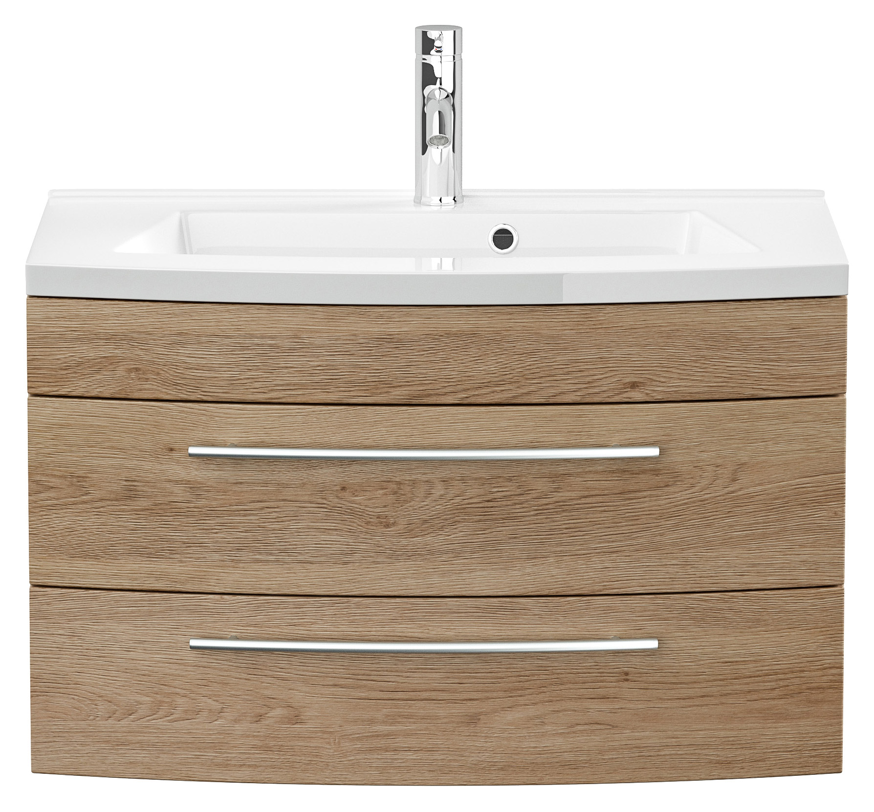 Badmöbel Bella 80 mit runder Front SoftClose eiche hell