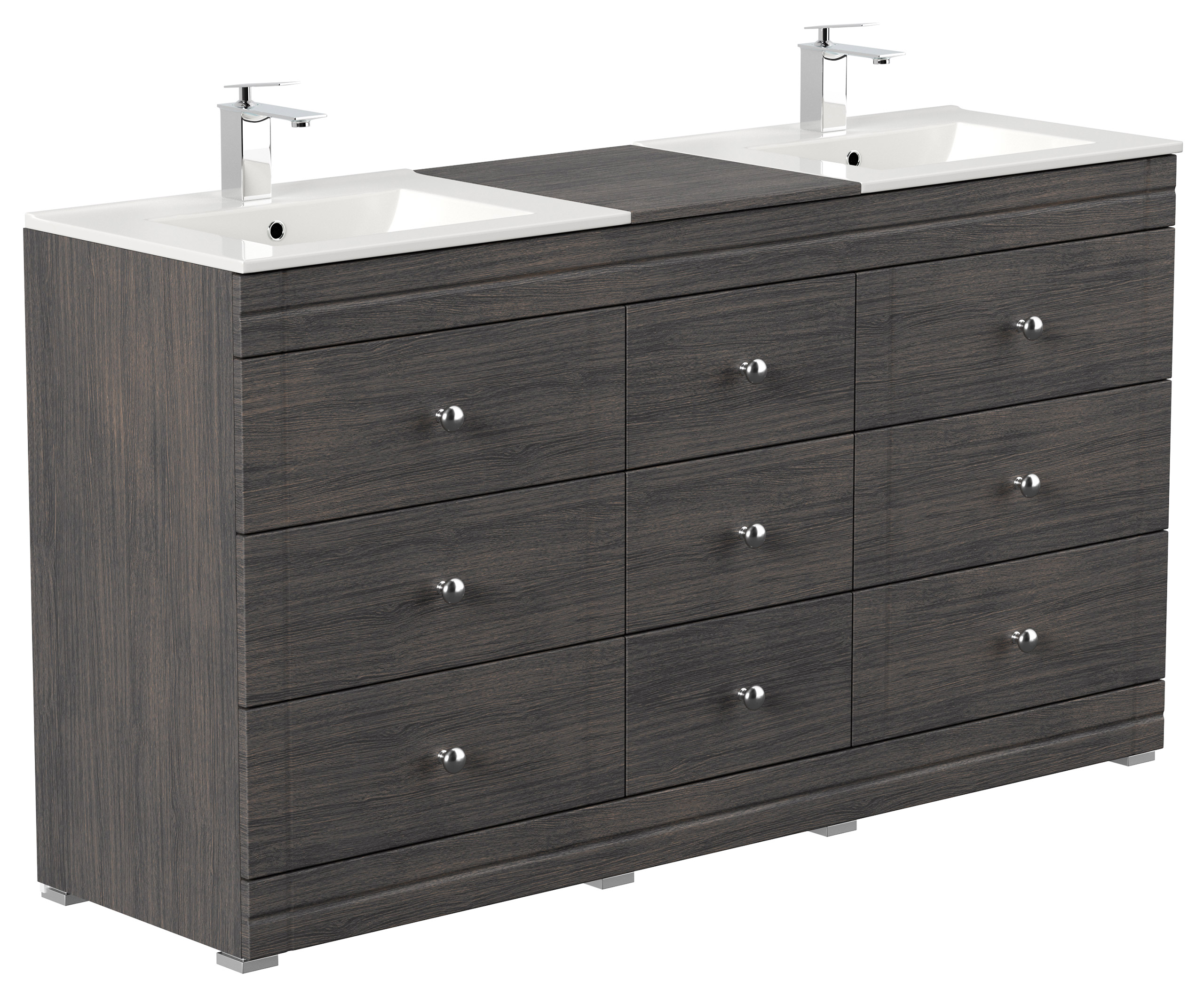 Stand Badmöbel Cosmo Klassik SoftClose anthrazit gemasert