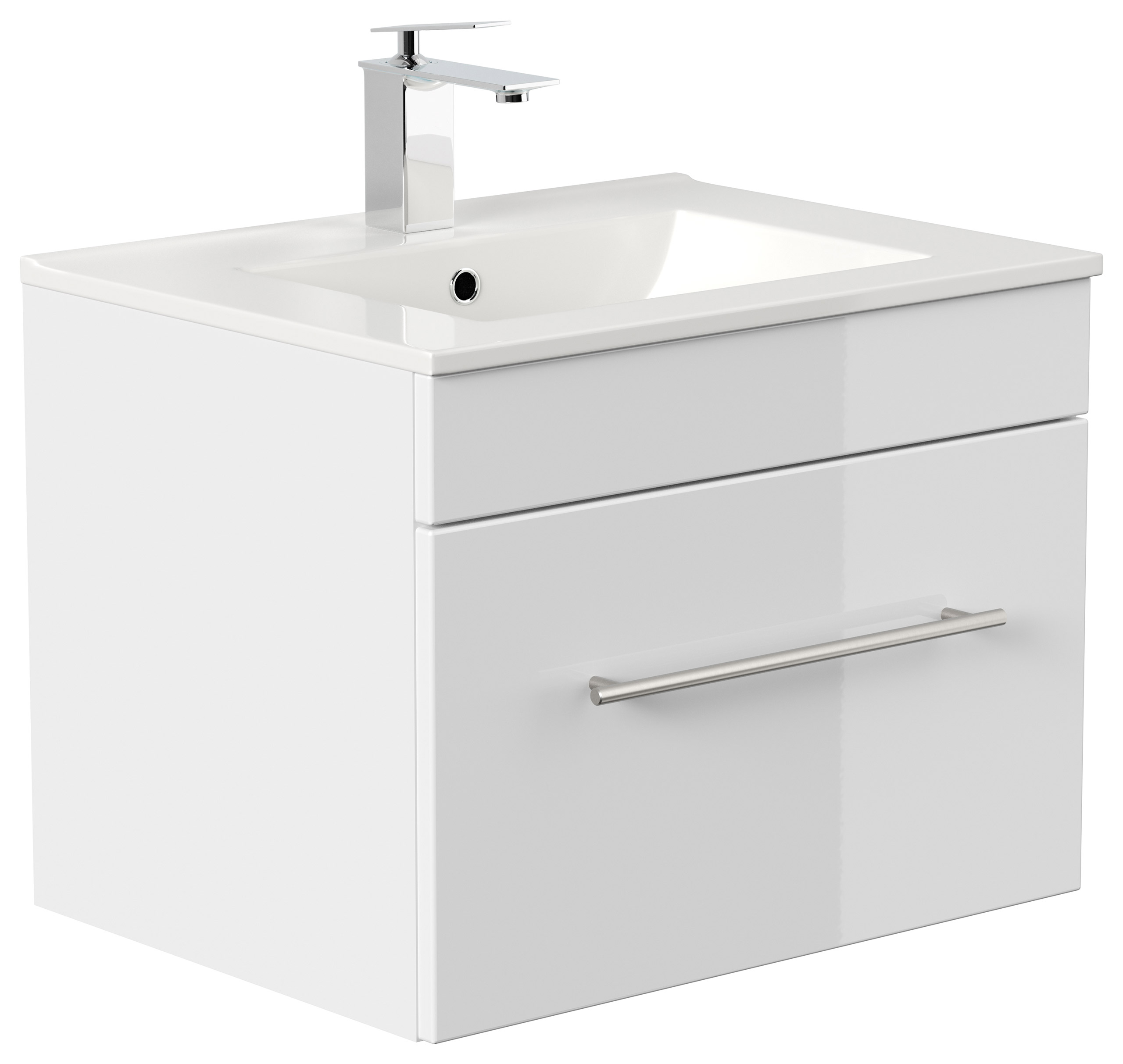 Badmöbel SANTINI 60 SoftClose weiss, Fronten weiss hochglanz