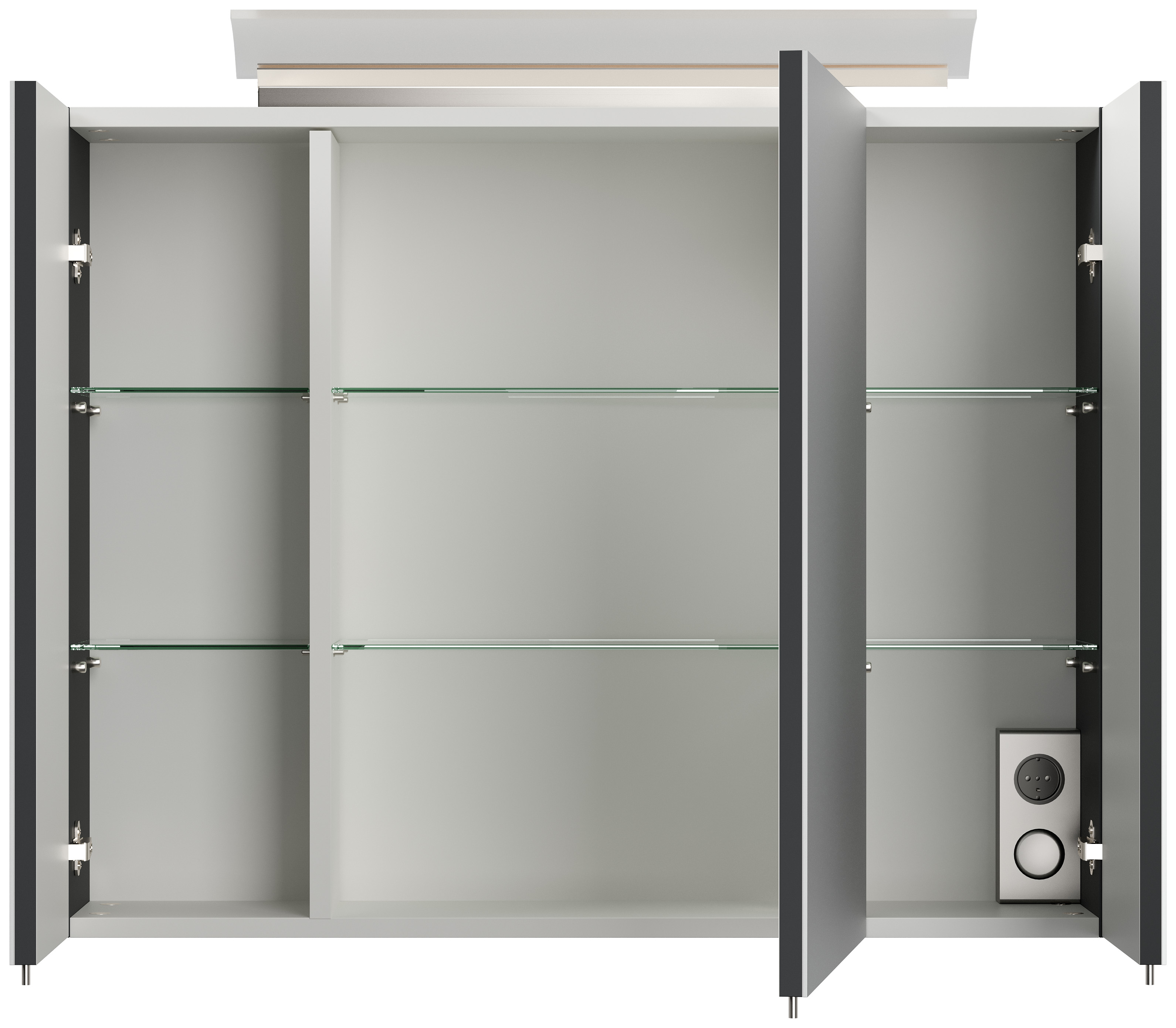 Badmöbelset Taifun 190cm 3tlg mit 2x Spiegelschrank grafit