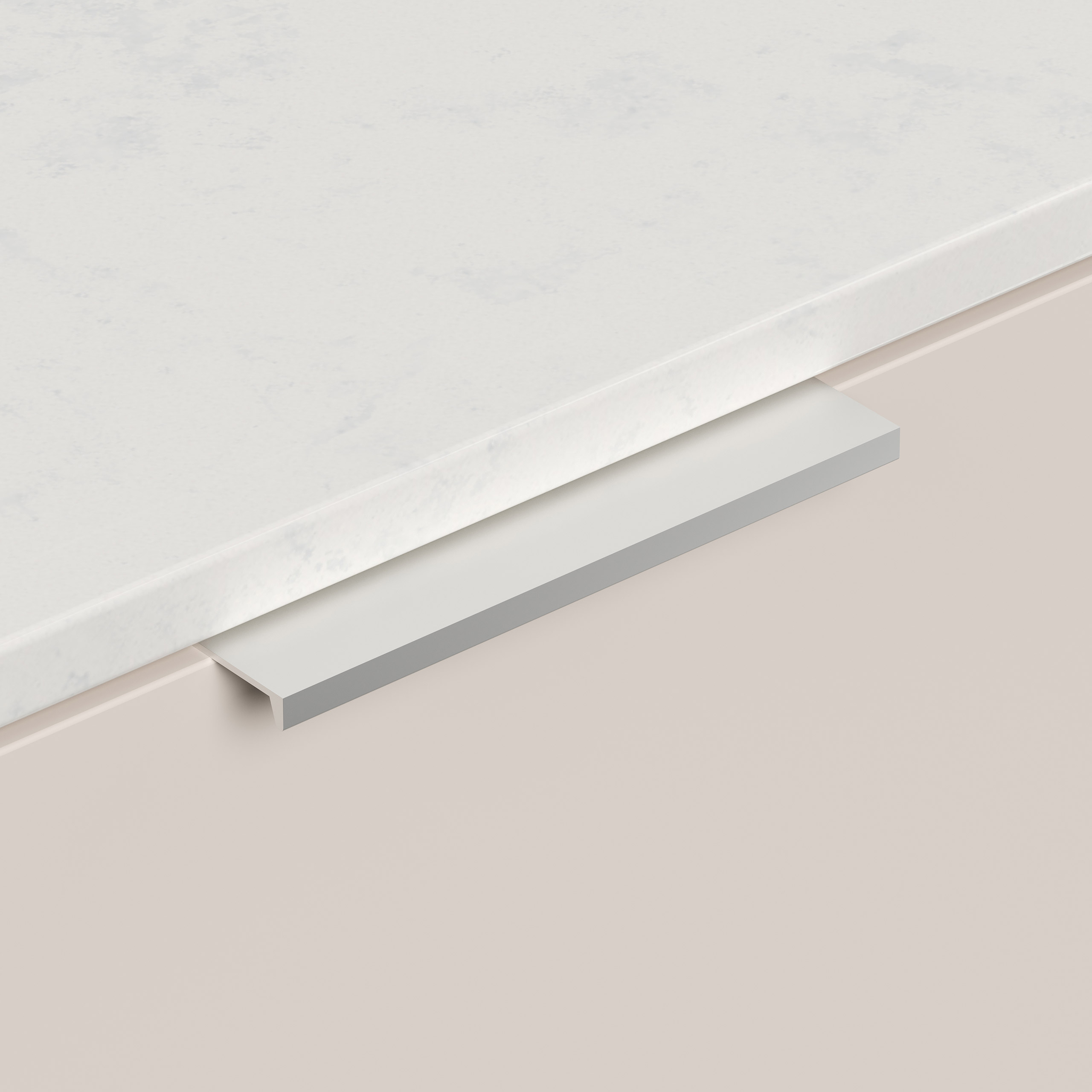 Nachttisch Kommode Artem 60cm, Quarztop, 2 Softeinzüge lackiert Creme Grafit