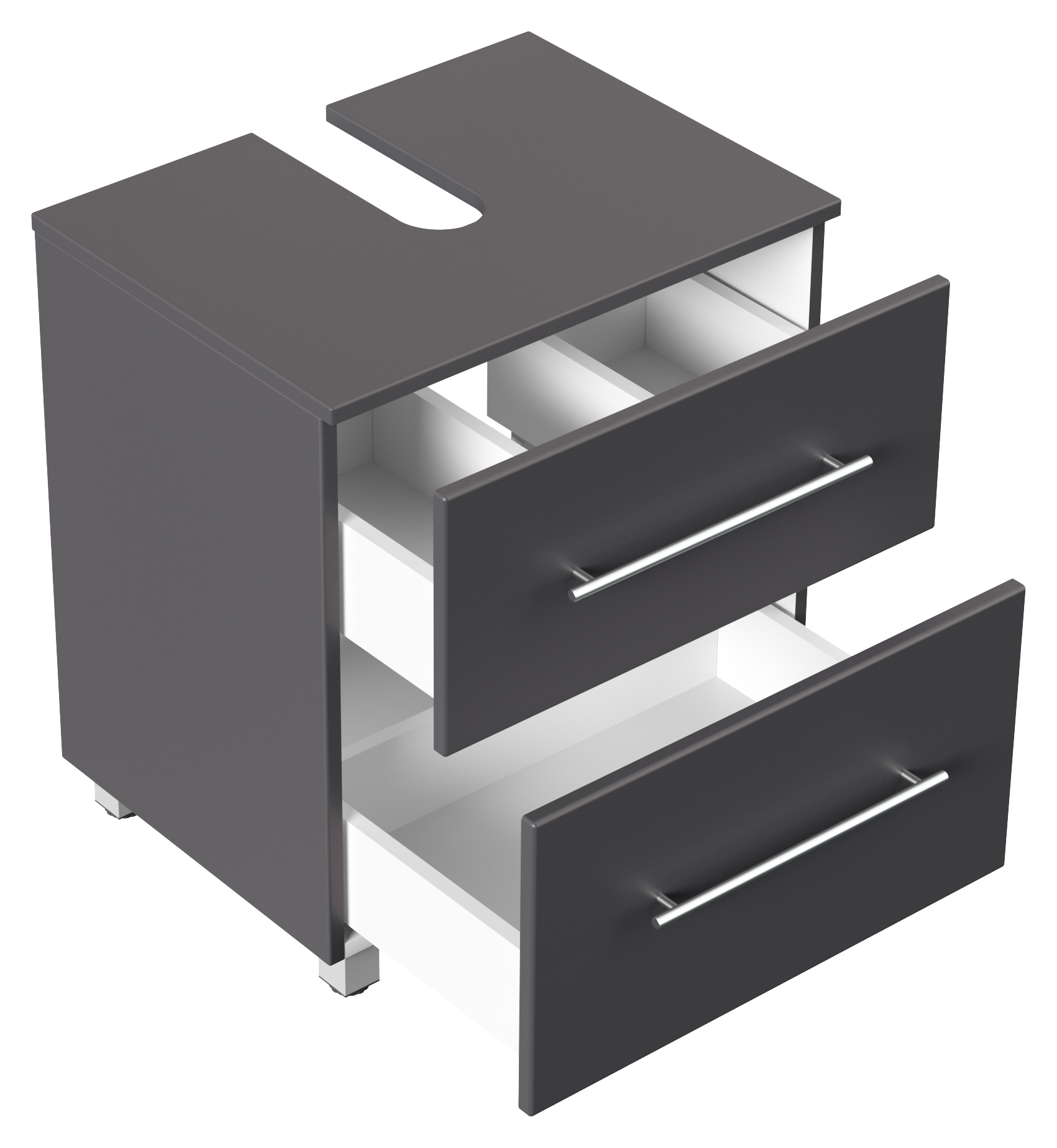 Universal Unterbau auf Standfüßen 55 cm SoftClose anthrazit gemasert