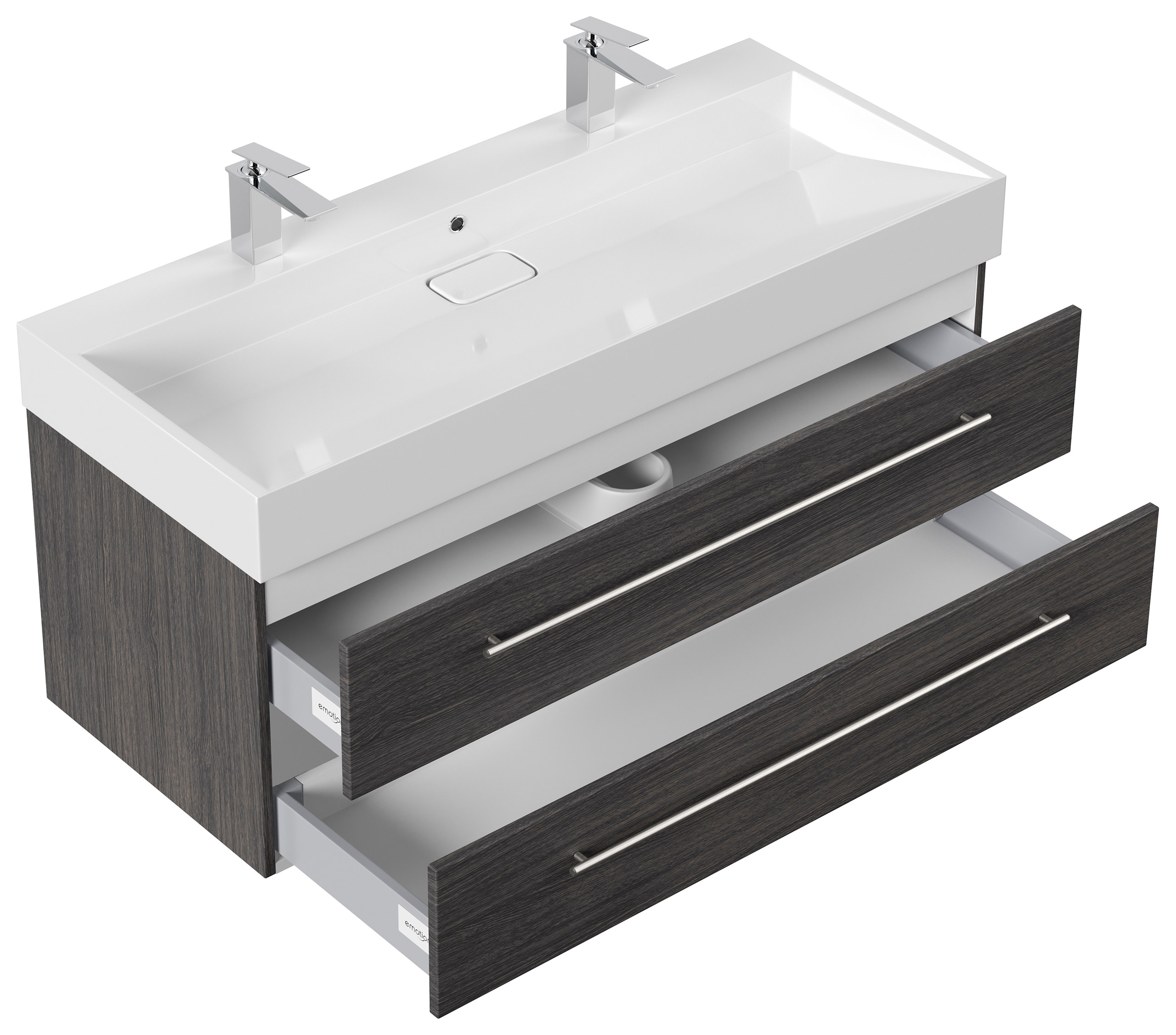 Badmöbel Design 1200 Doppel anthrazit gemasert