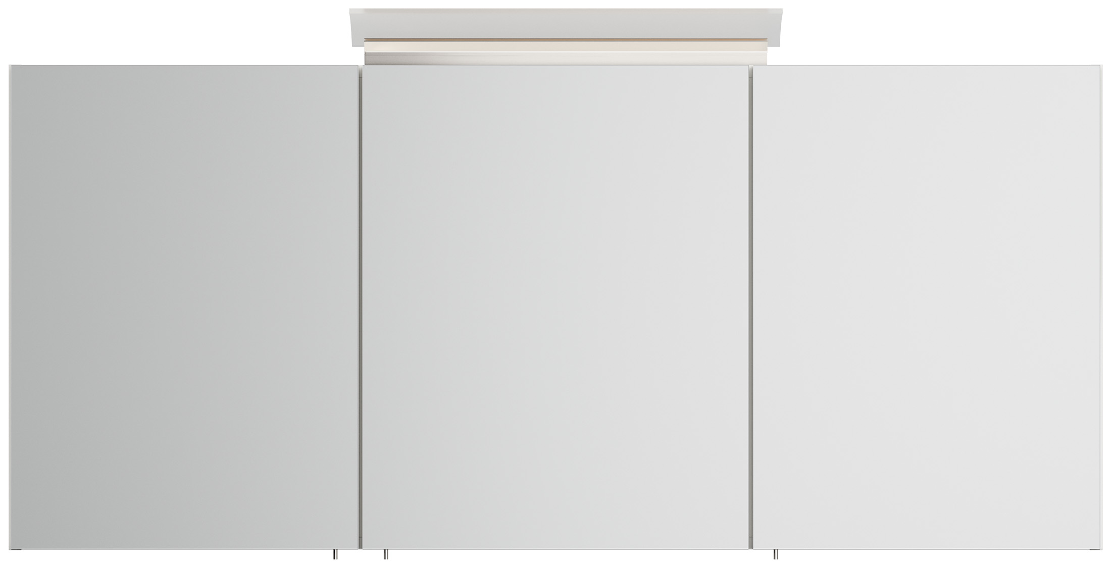Spiegelschrank 140cm inkl. Design LED-Lampe und Glasböden weiss hochglanz