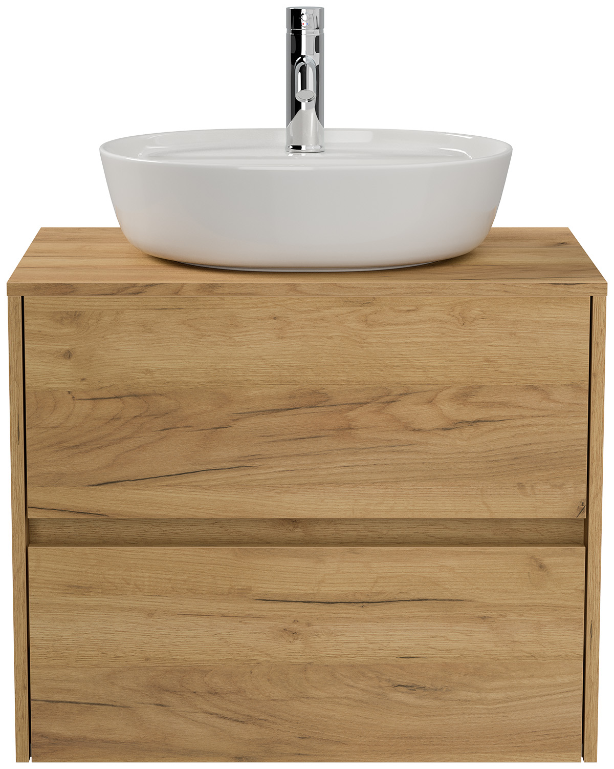 Badmöbel Taifun 80cm mit ovalem Aufsatzwaschbecken eiche gold