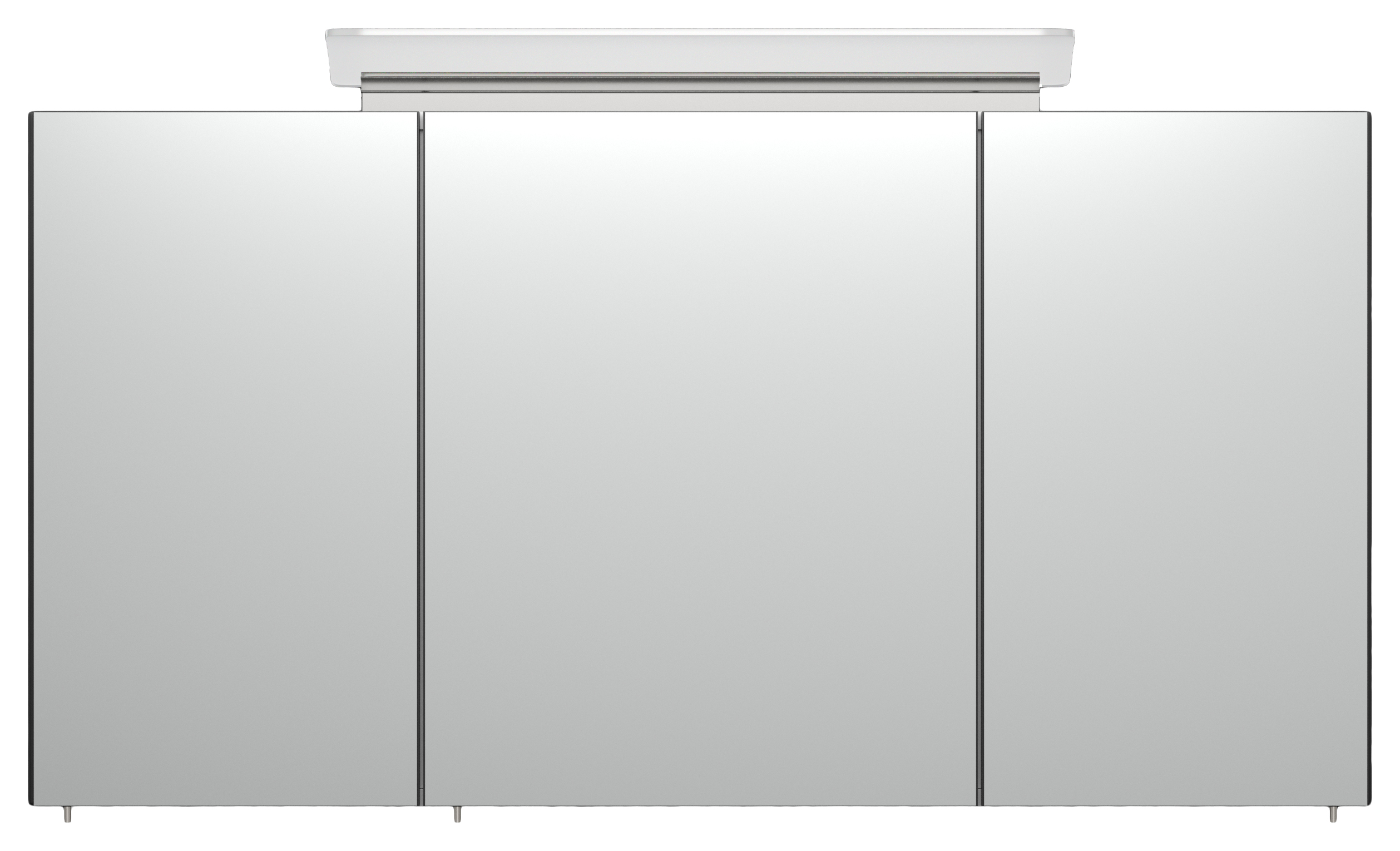 Spiegelschrank 120cm inkl. Design LED-Lampe und Glasböden schwarz