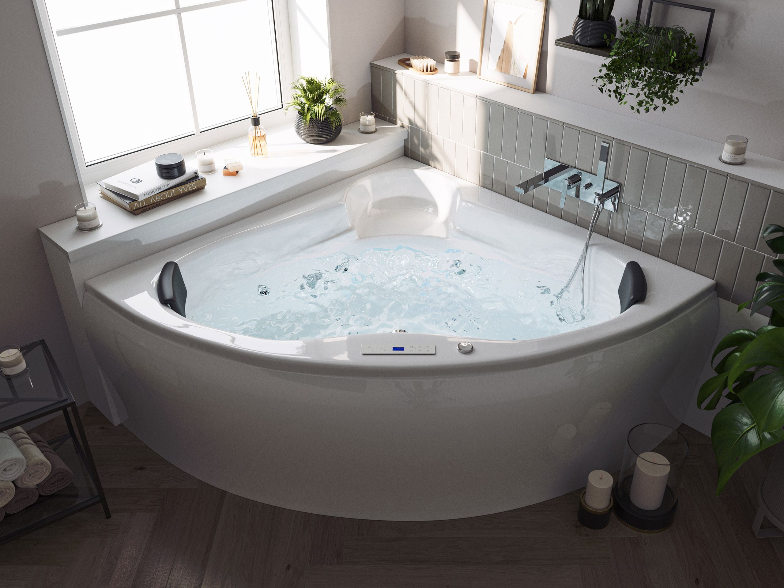 Eck Whirlpool Selene 140x140x59 Made in Germany 22 Düsen ohne Armatur